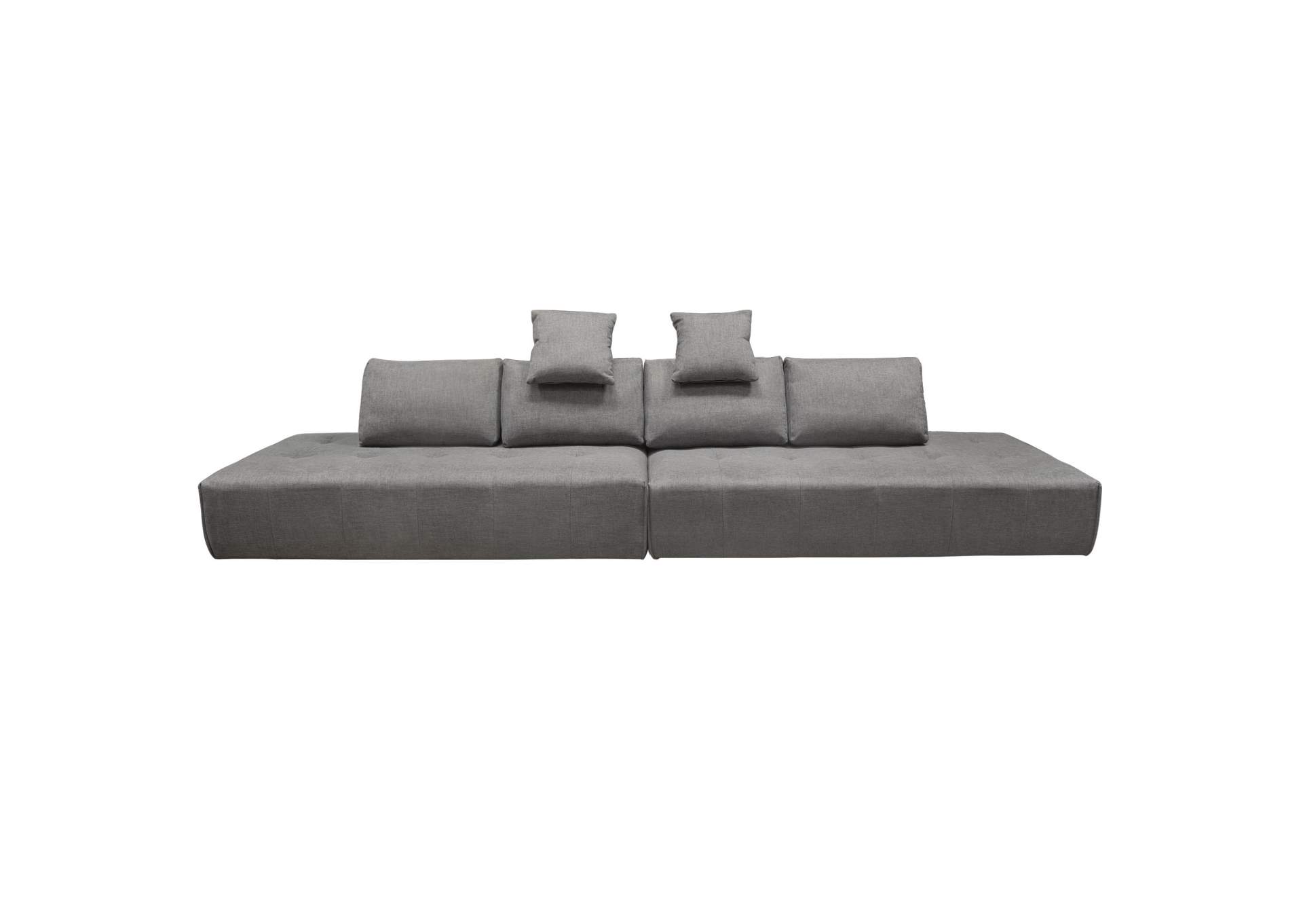 Cloud 2PC Lounge Seating Platforms with Moveable Backrest Supports in Space Grey Fabric by Diamond Sofa,Diamond Sofa