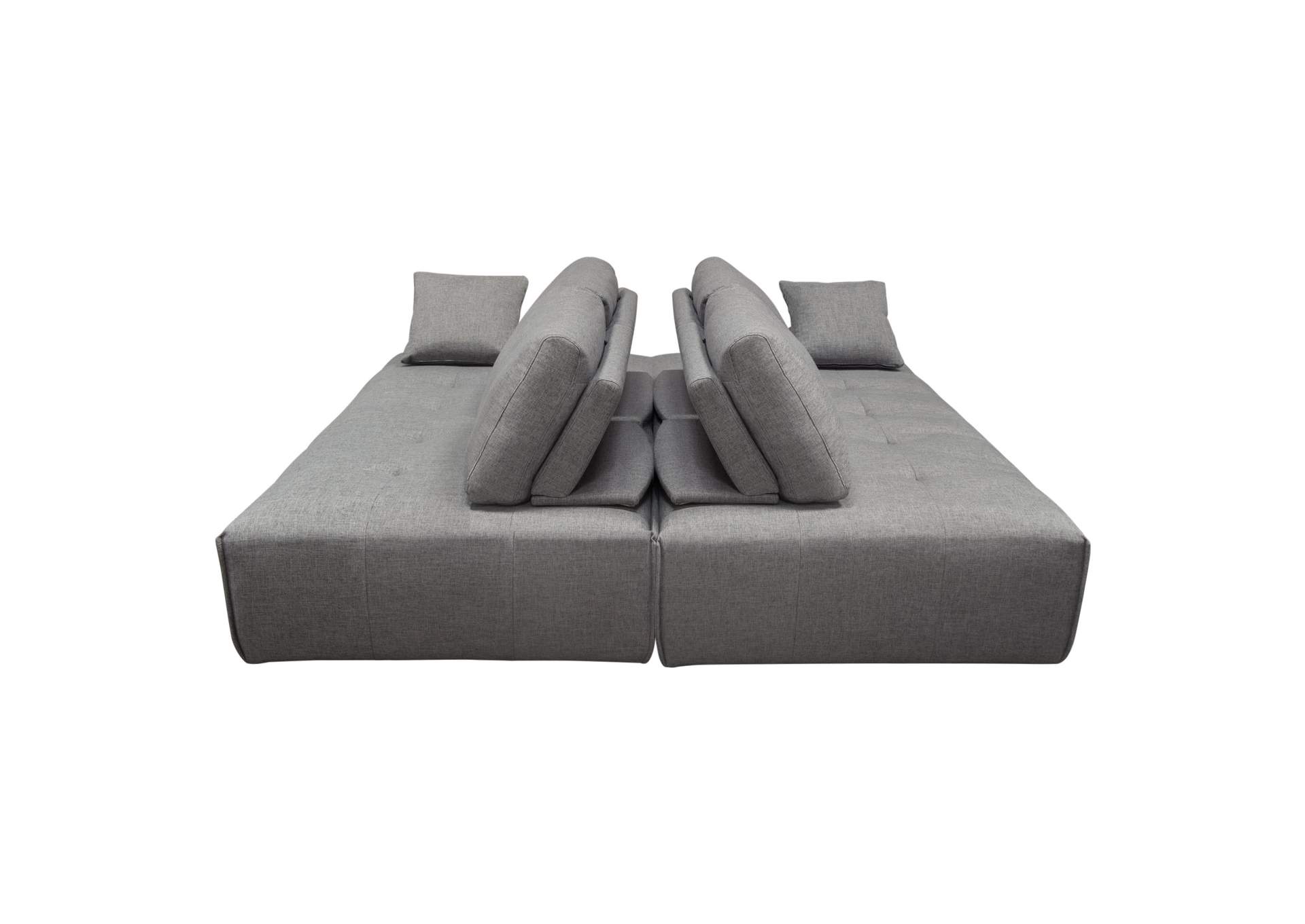 Cloud 2PC Lounge Seating Platforms with Moveable Backrest Supports in Space Grey Fabric by Diamond Sofa,Diamond Sofa