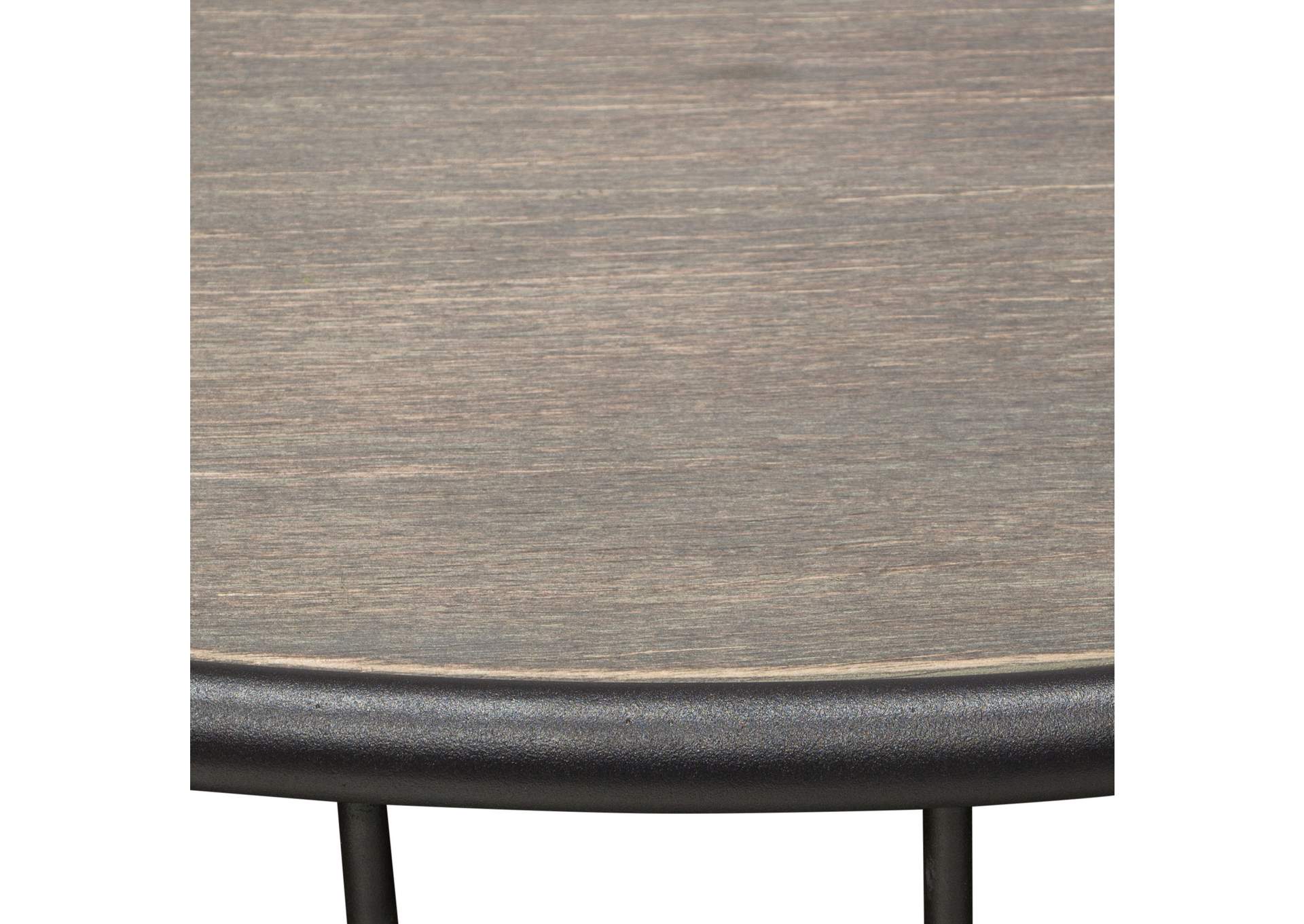 Gibson 38" Round Cocktail Table with Grey Oak Finished Top and Metal Base by Diamond Sofa,Diamond Sofa