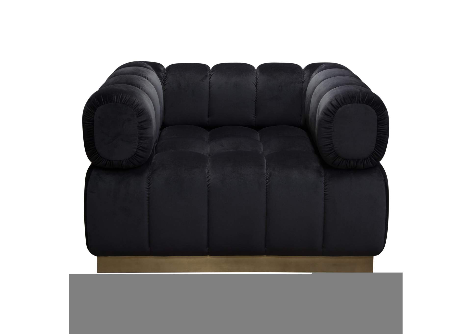 Image Low Profile Chair in Black Velvet w/ Brushed Gold Base by Diamond Sofa,Diamond Sofa