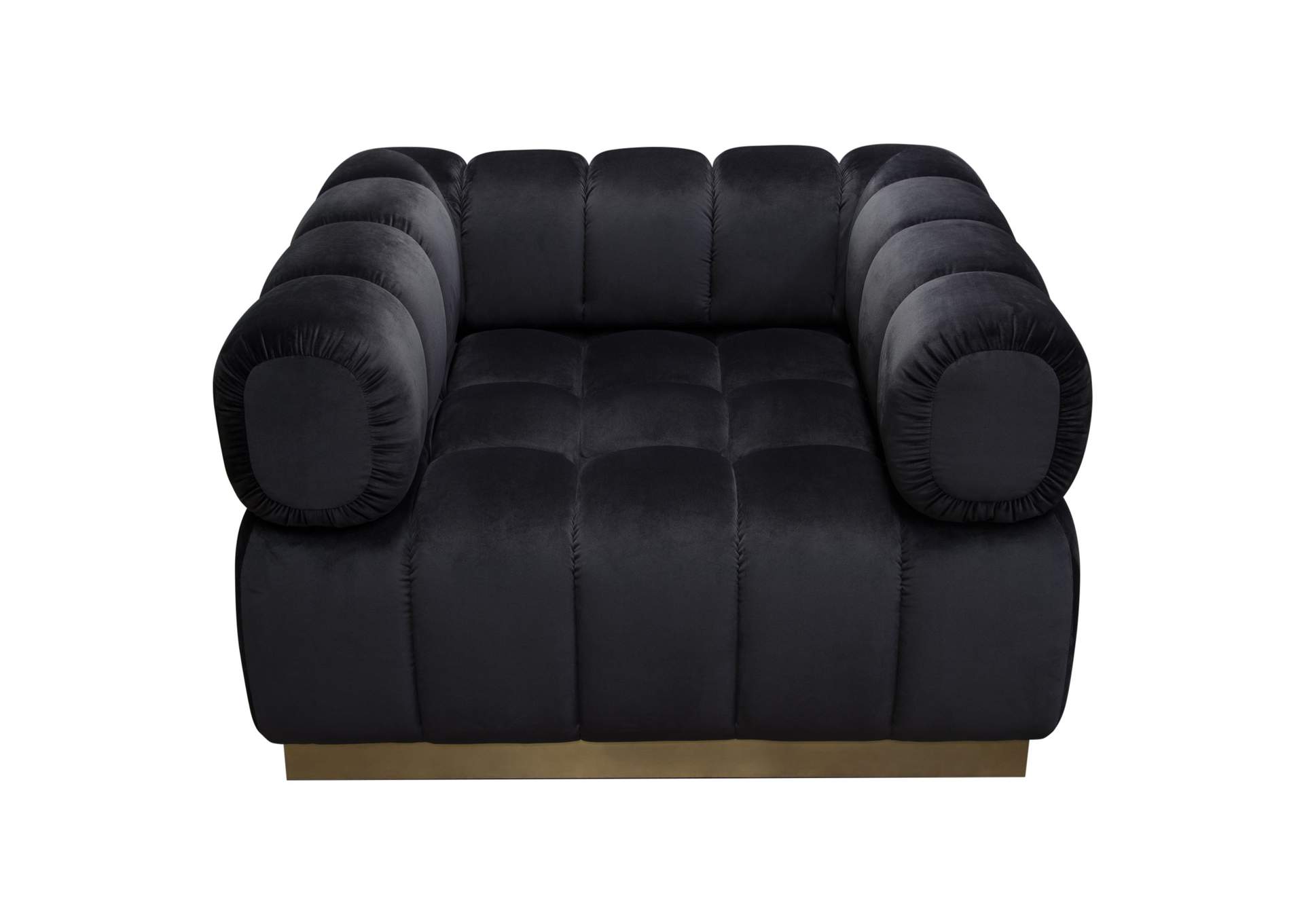 Image Low Profile Chair in Black Velvet w/ Brushed Gold Base by Diamond Sofa,Diamond Sofa