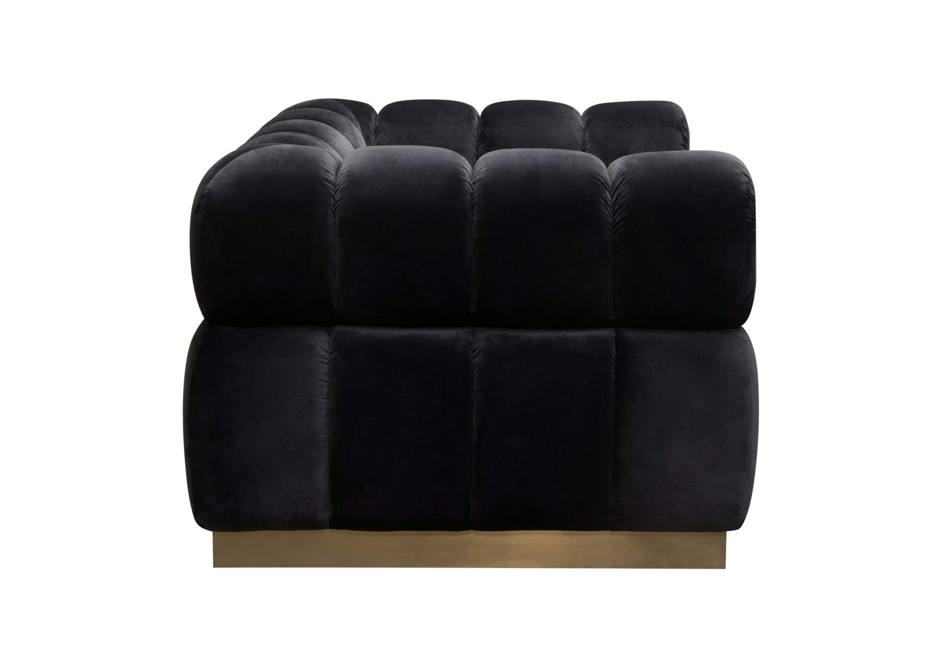 Image Low Profile Chair in Black Velvet w/ Brushed Gold Base by Diamond Sofa,Diamond Sofa