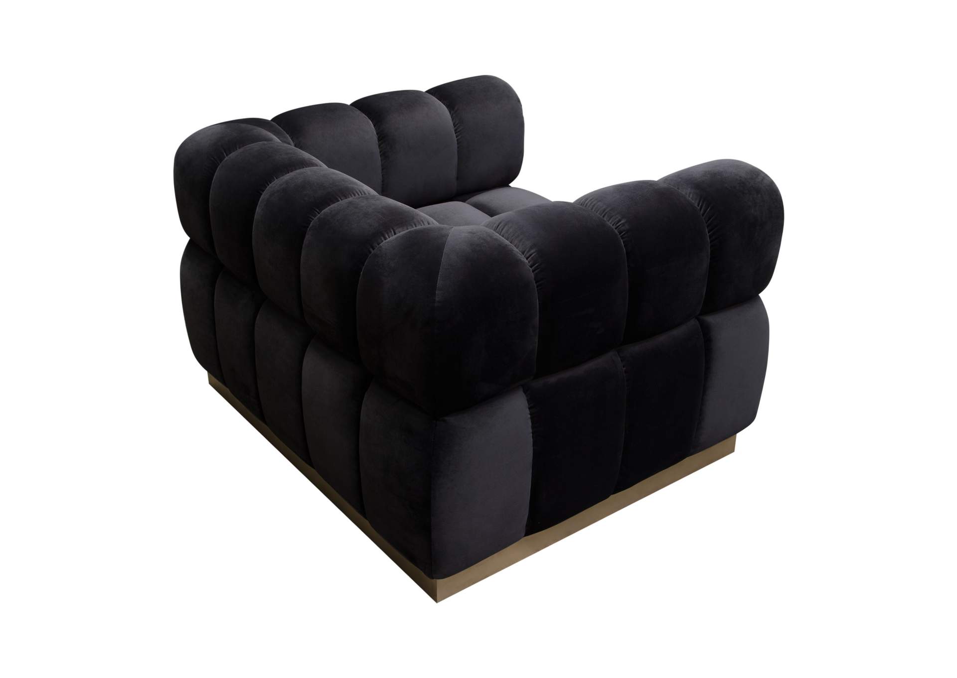 Image Low Profile Chair in Black Velvet w/ Brushed Gold Base by Diamond Sofa,Diamond Sofa