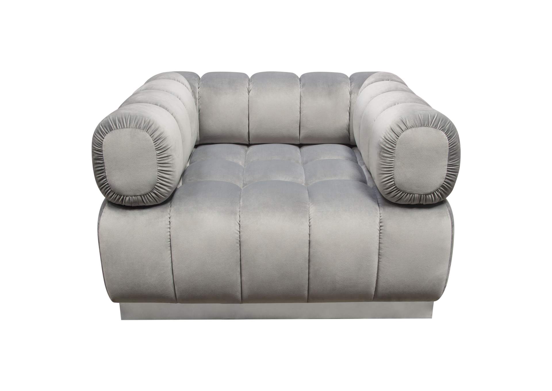 Image Low Profile Chair in Platinum Grey Velvet w/ Brushed Silver Base by Diamond Sofa,Diamond Sofa