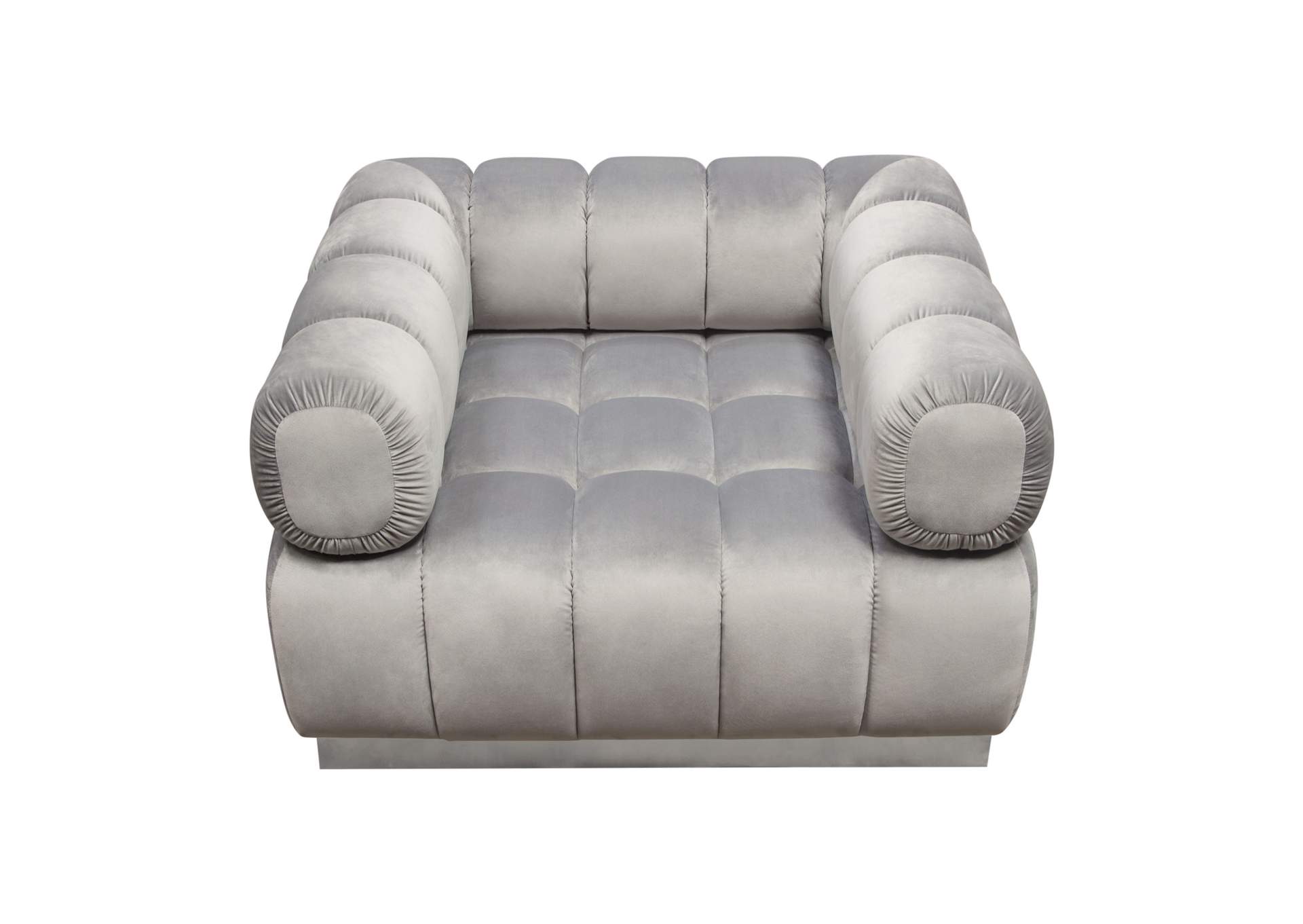 Image Low Profile Chair in Platinum Grey Velvet w/ Brushed Silver Base by Diamond Sofa,Diamond Sofa