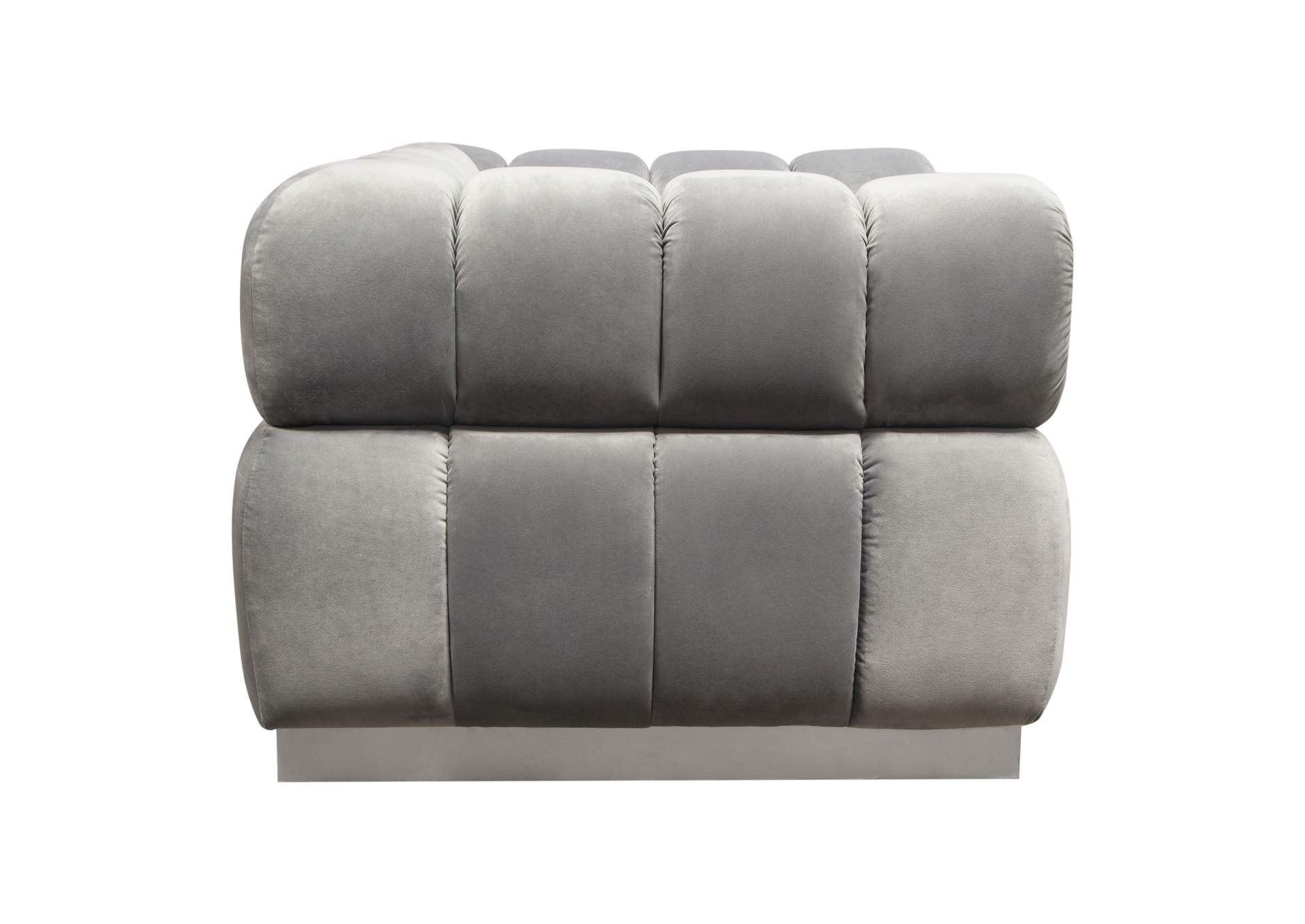 Image Low Profile Chair in Platinum Grey Velvet w/ Brushed Silver Base by Diamond Sofa,Diamond Sofa