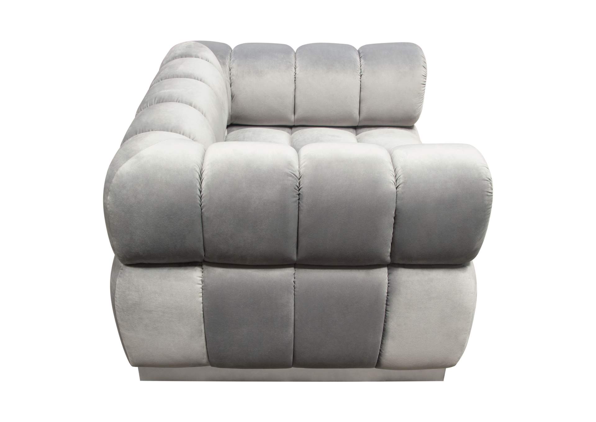 Image Low Profile Chair in Platinum Grey Velvet w/ Brushed Silver Base by Diamond Sofa,Diamond Sofa