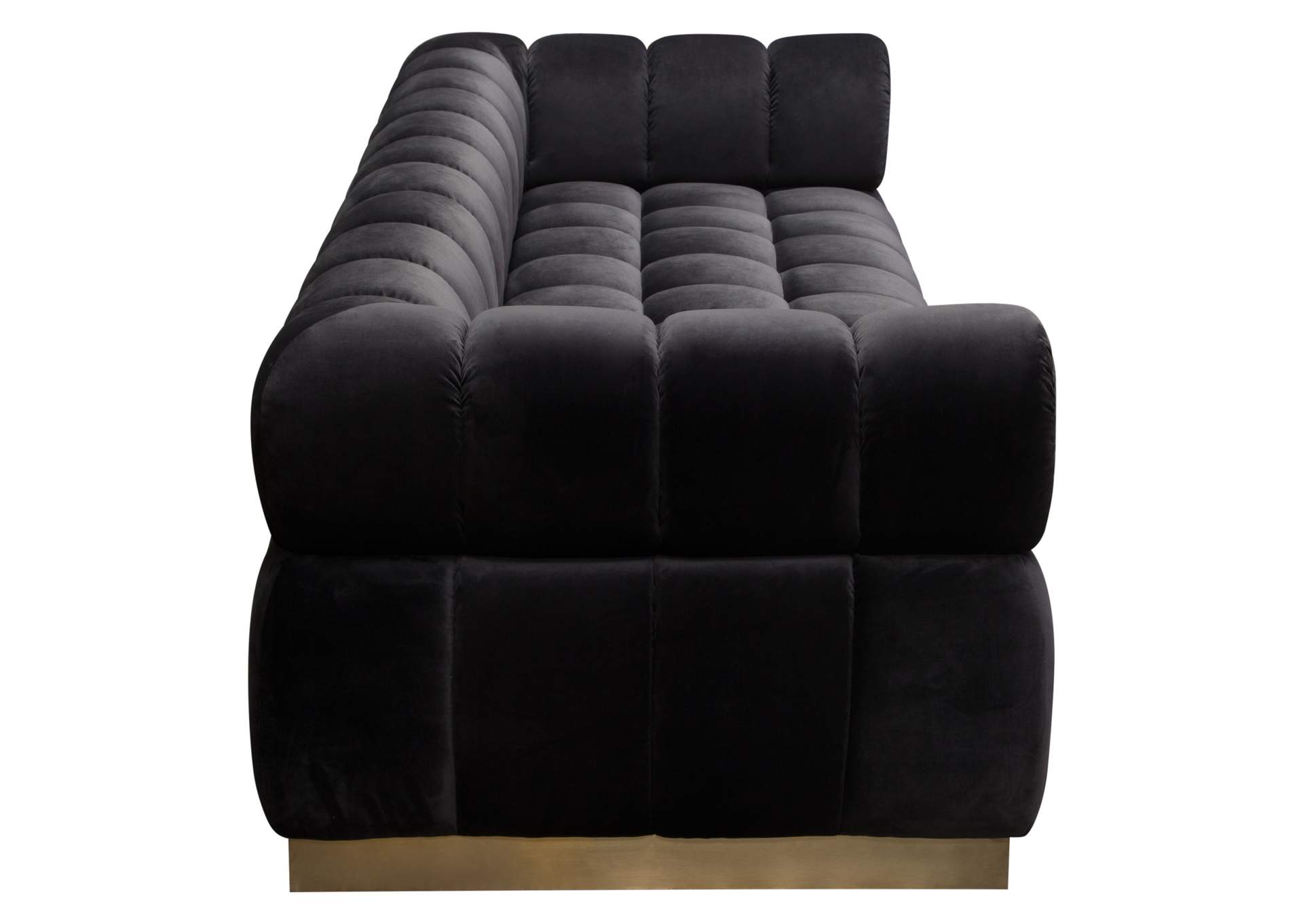 Image Low Profile Sofa in Black Velvet w/ Brushed Gold Base by Diamond Sofa,Diamond Sofa