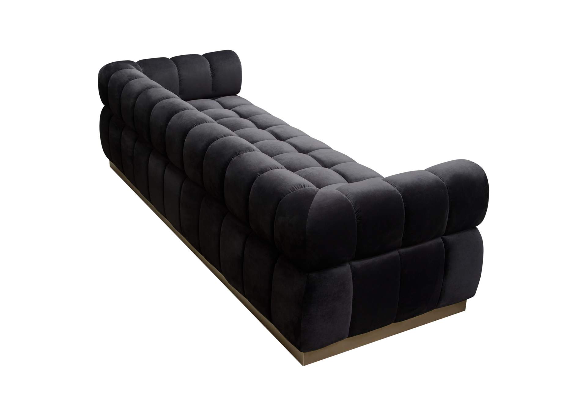 Image Low Profile Sofa in Black Velvet w/ Brushed Gold Base by Diamond Sofa,Diamond Sofa