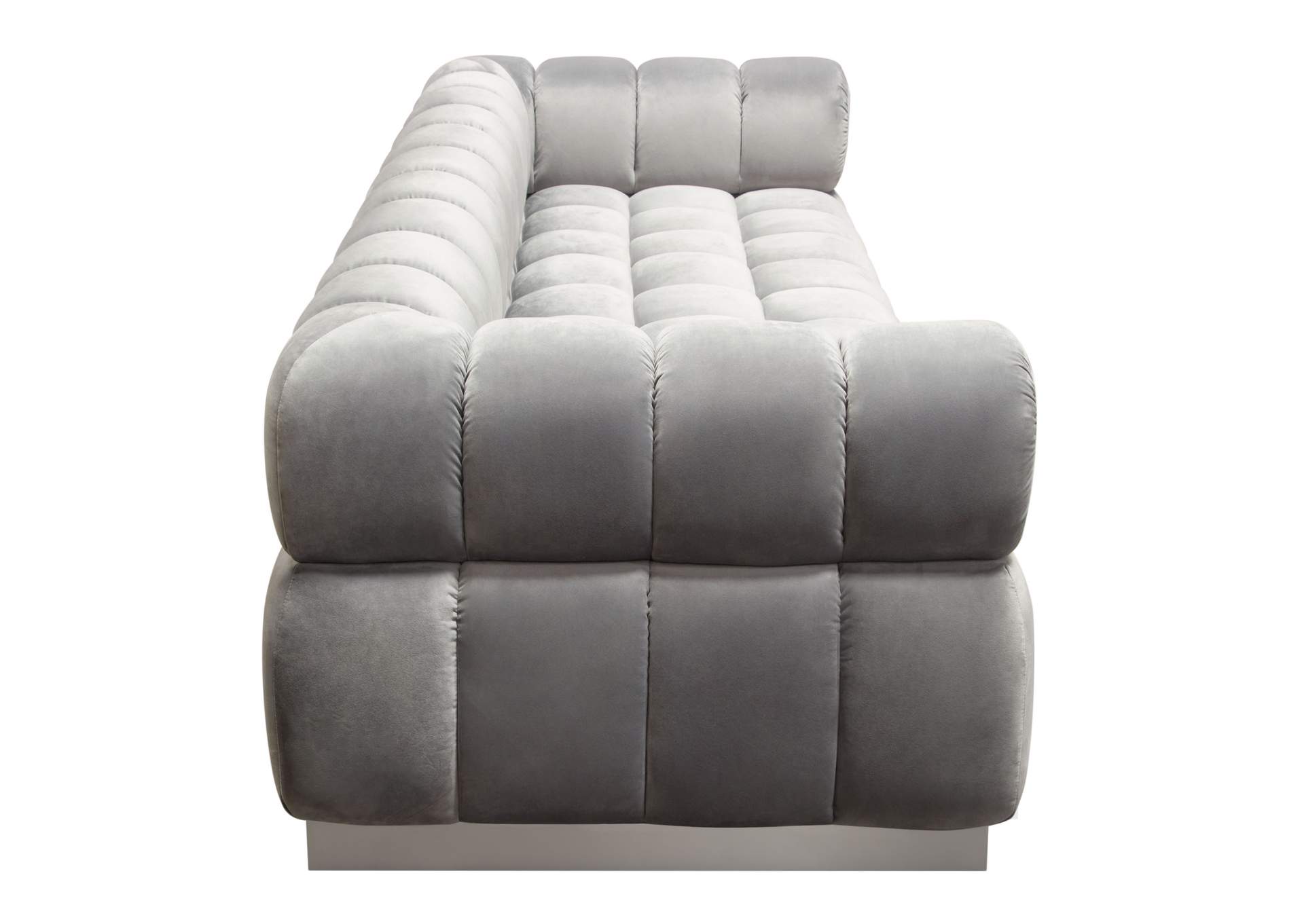 Image Low Profile Sofa in Platinum Grey Velvet w/ Brushed Silver Base by Diamond Sofa,Diamond Sofa