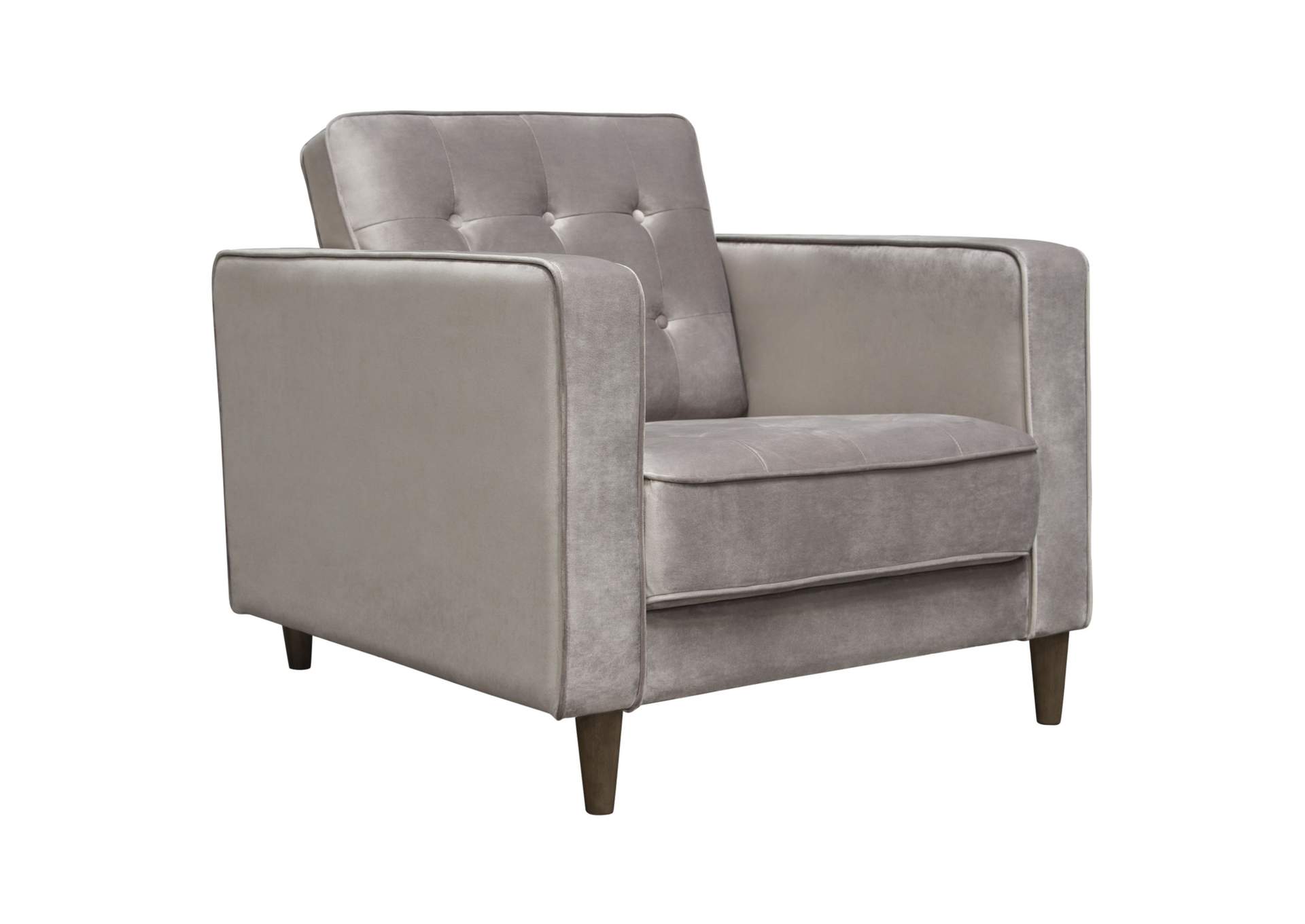 Juniper Tufted Chair in Champagne Grey Velvet by Diamond Sofa,Diamond Sofa