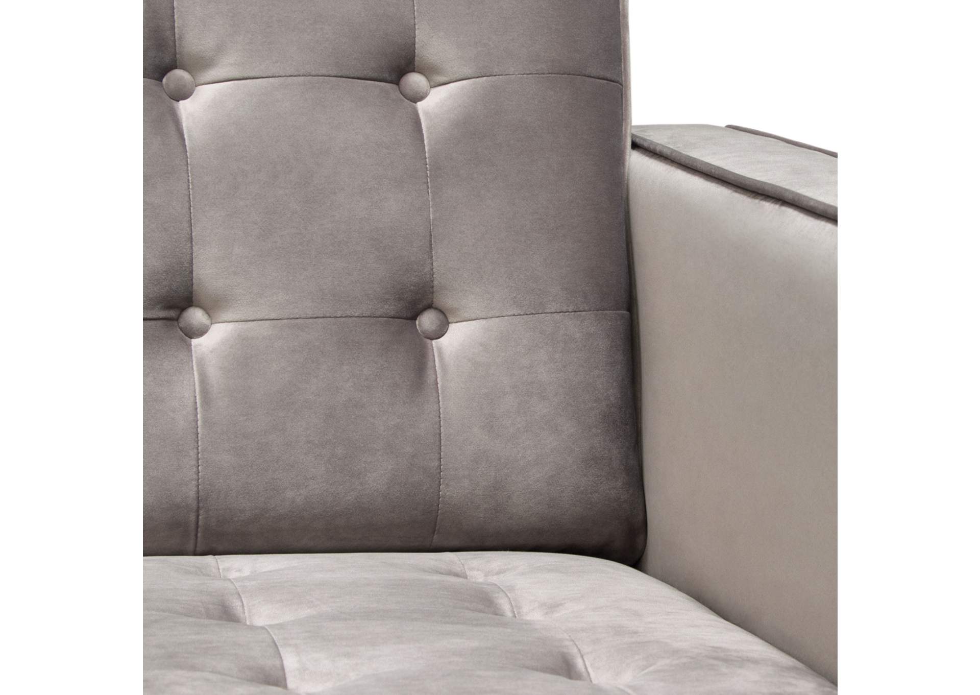 Juniper Tufted Chair in Champagne Grey Velvet by Diamond Sofa,Diamond Sofa