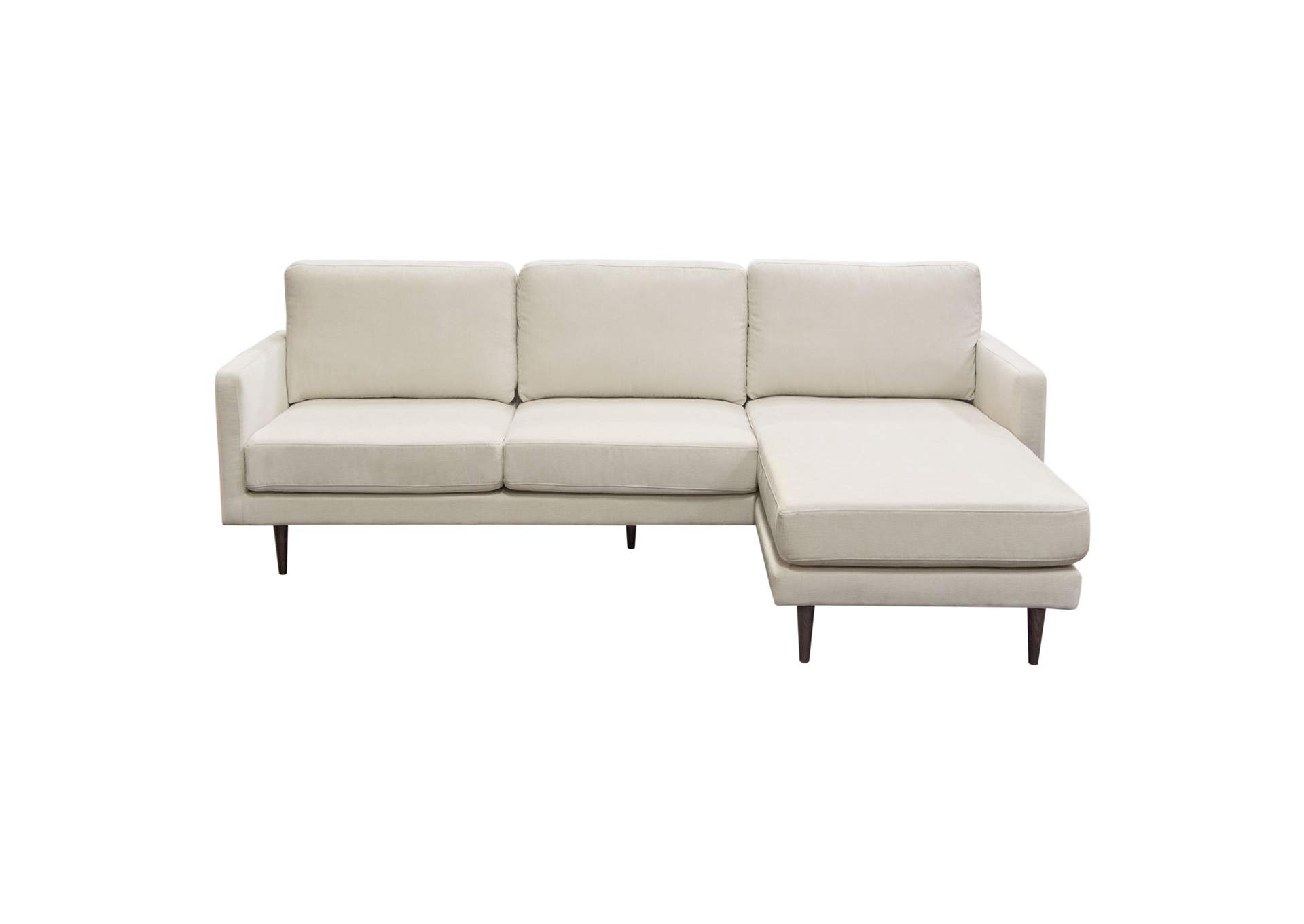 Kelsey Reversible Chaise Sectional in Cream Fabric by Diamond Sofa,Diamond Sofa