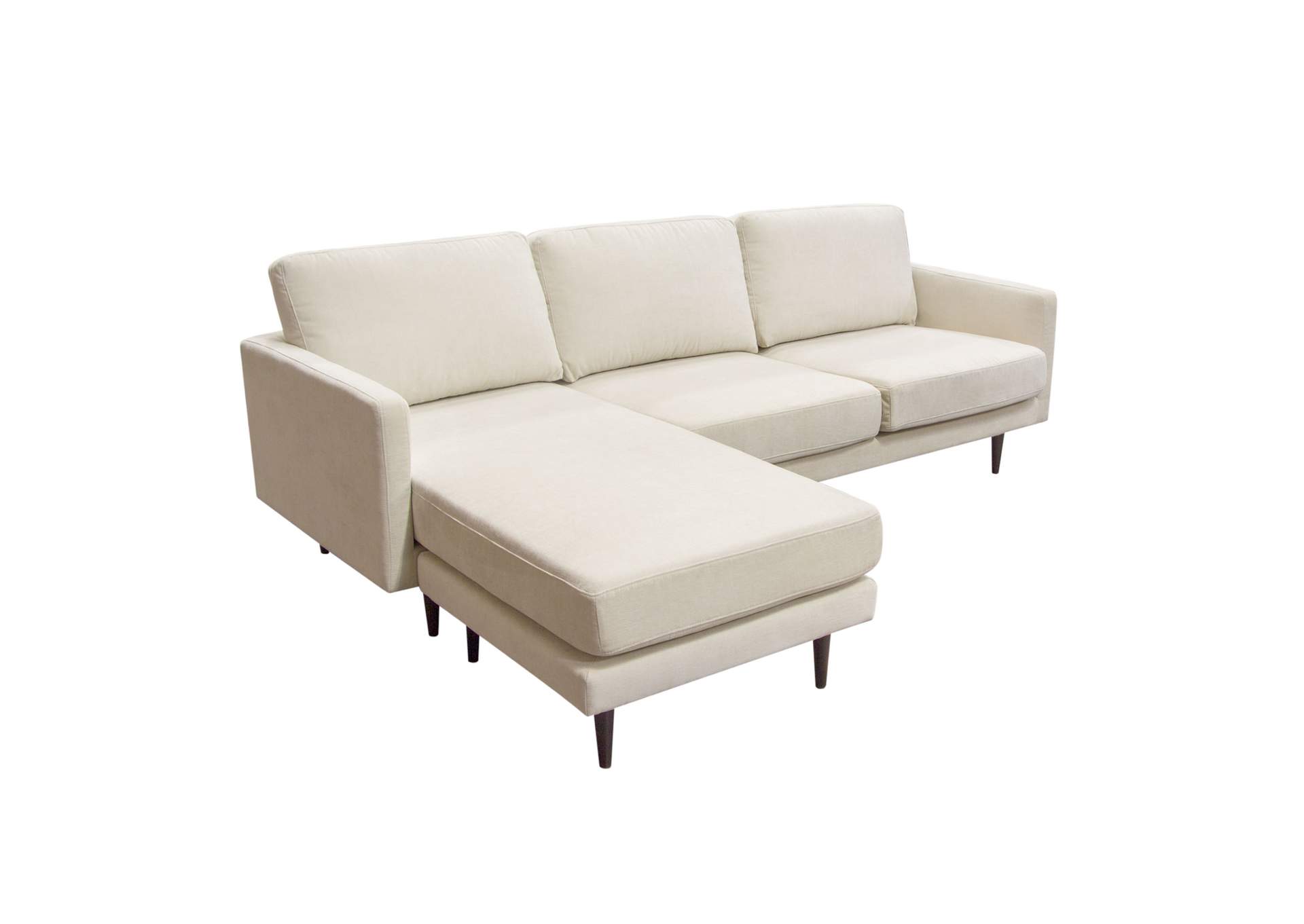 Kelsey Reversible Chaise Sectional in Cream Fabric by Diamond Sofa,Diamond Sofa