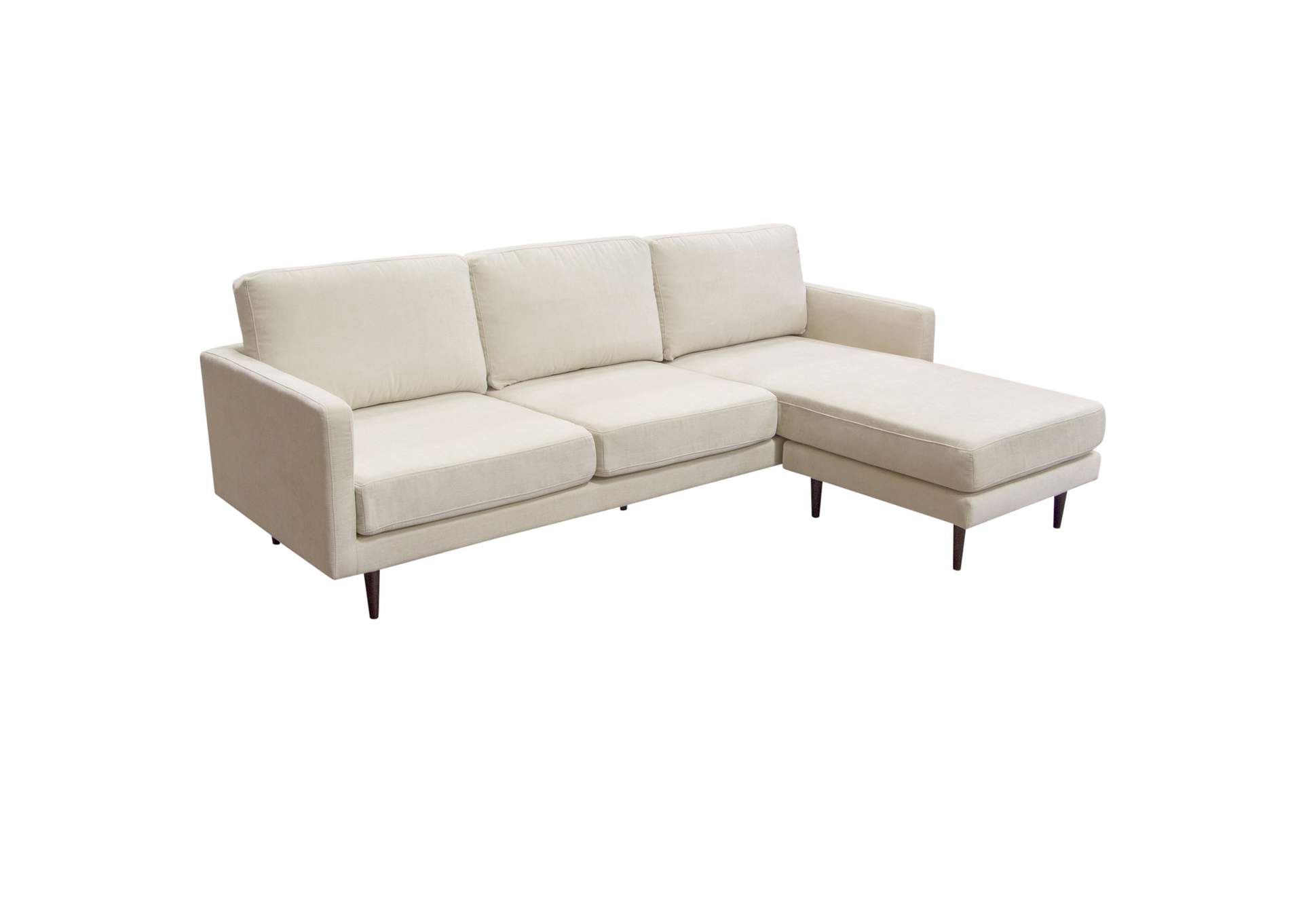 Kelsey Reversible Chaise Sectional in Cream Fabric by Diamond Sofa,Diamond Sofa