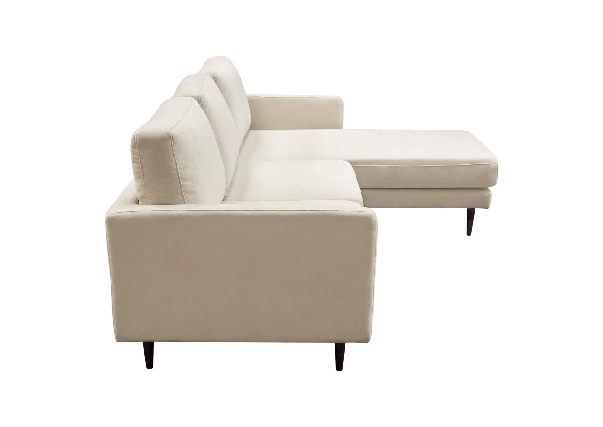 Kelsey Reversible Chaise Sectional in Cream Fabric by Diamond Sofa,Diamond Sofa