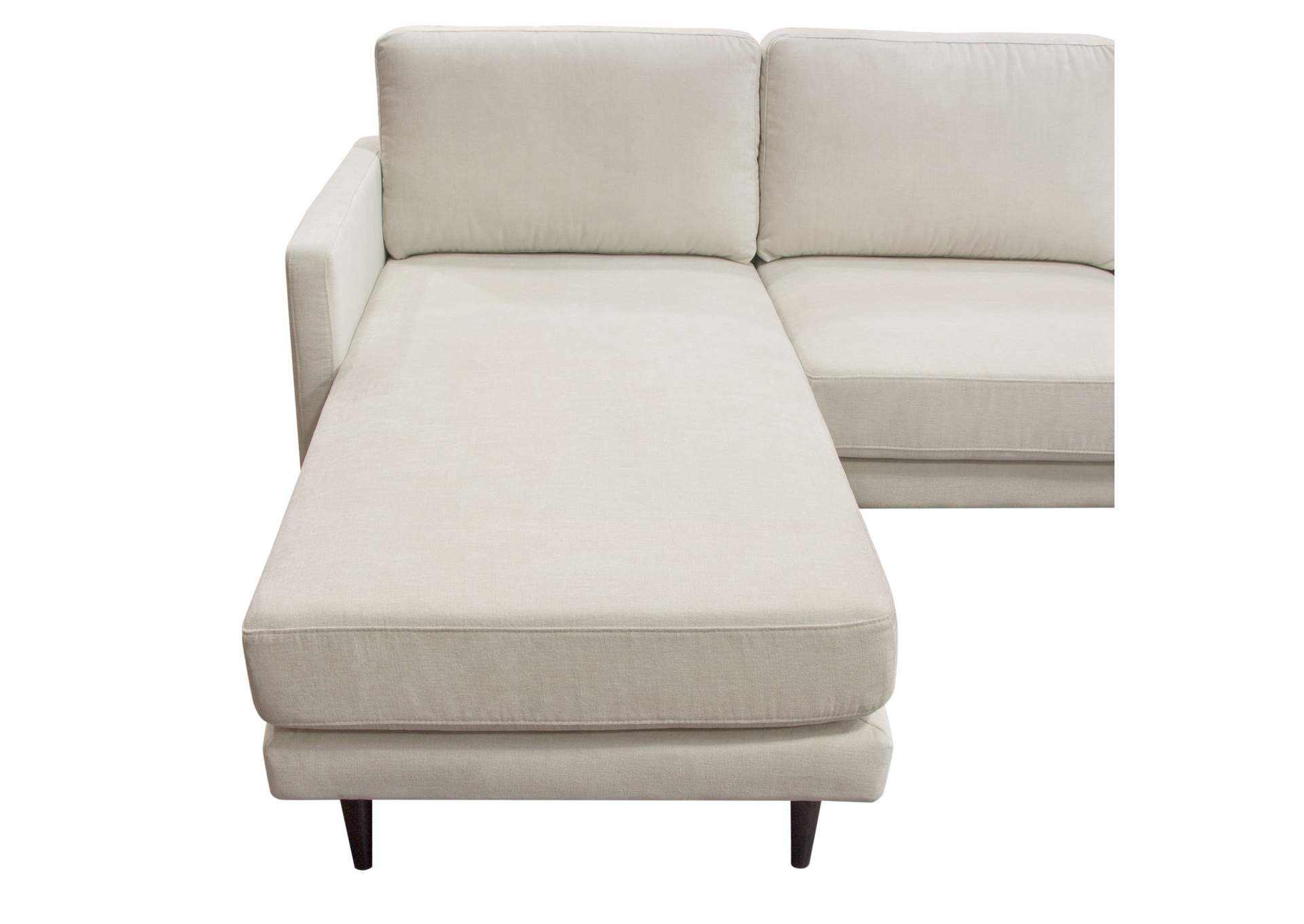 Kelsey Reversible Chaise Sectional in Cream Fabric by Diamond Sofa,Diamond Sofa