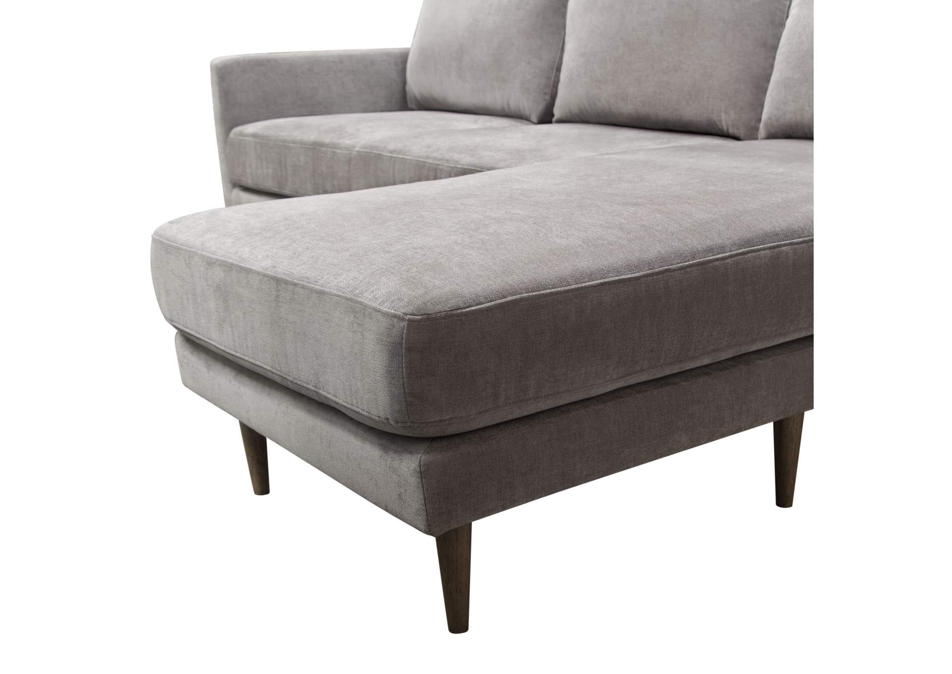 Kelsey Reversible Chaise Sectional in Grey Fabric by Diamond Sofa,Diamond Sofa