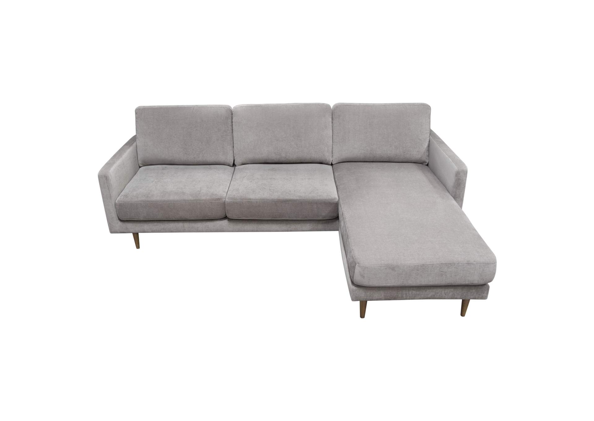 Kelsey Reversible Chaise Sectional in Grey Fabric by Diamond Sofa,Diamond Sofa