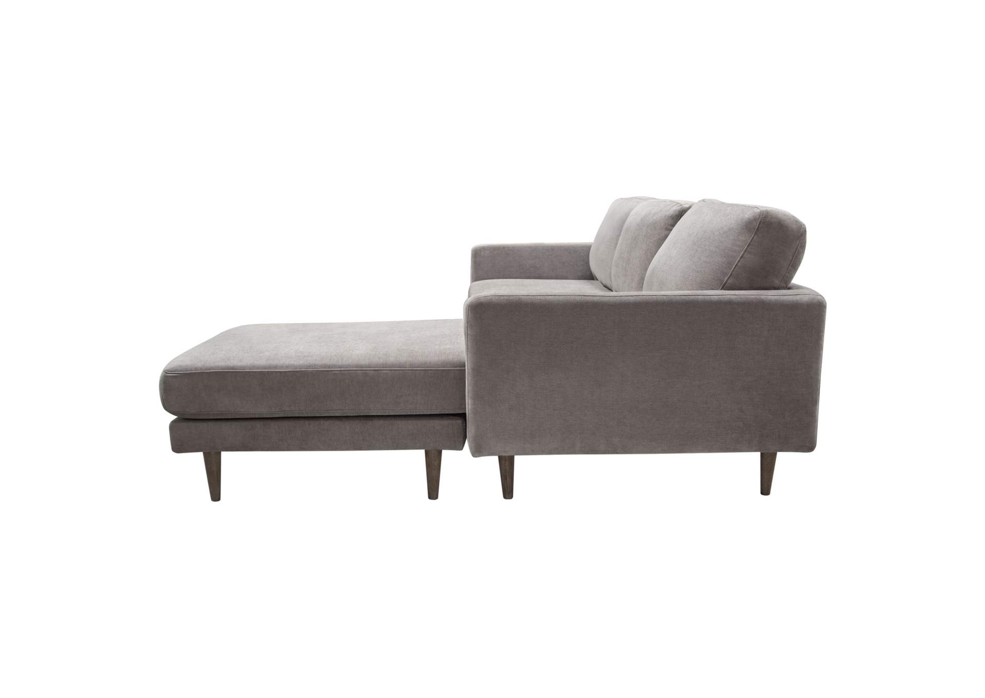 Kelsey Reversible Chaise Sectional in Grey Fabric by Diamond Sofa,Diamond Sofa