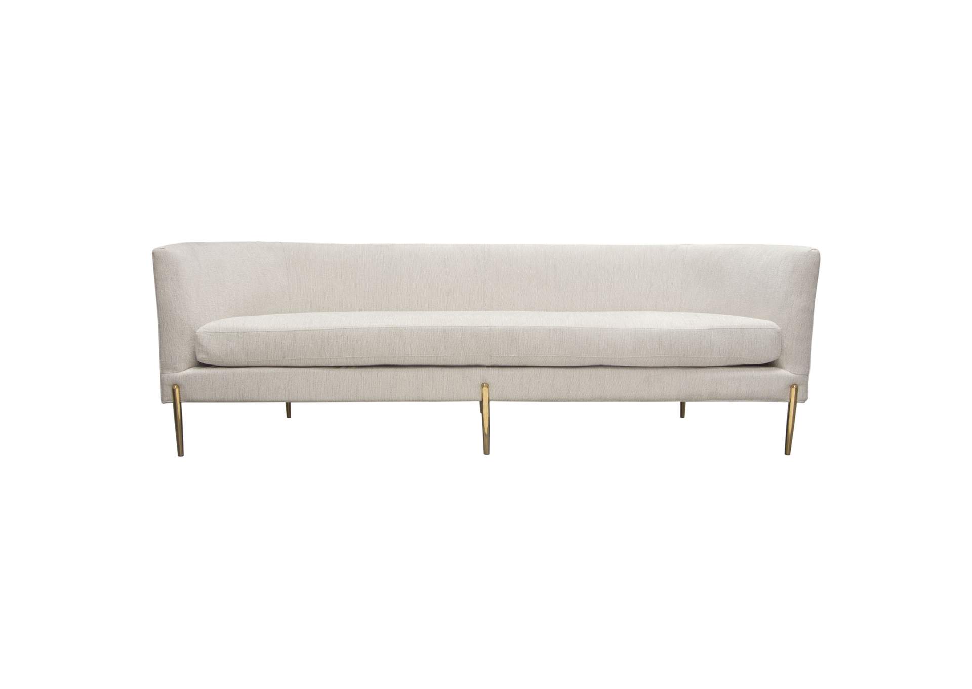 Lane Sofa in Light Cream Fabric with Gold Metal Legs by Diamond Sofa,Diamond Sofa