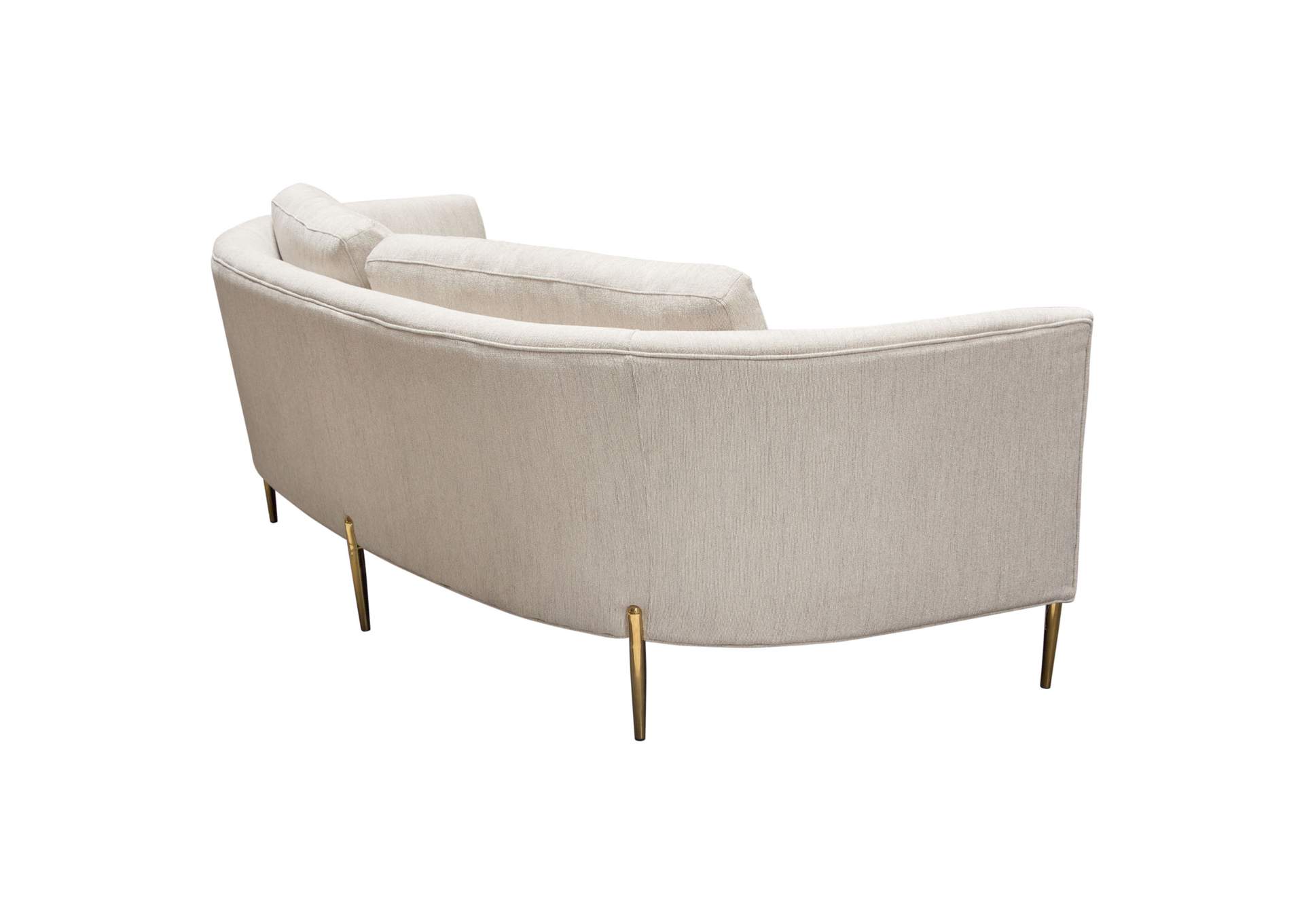 Lane Sofa in Light Cream Fabric with Gold Metal Legs by Diamond Sofa,Diamond Sofa