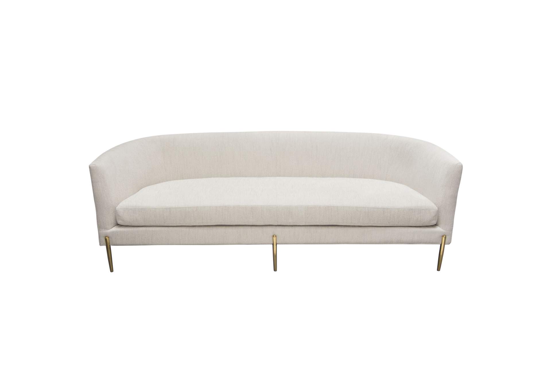 Lane Sofa in Light Cream Fabric with Gold Metal Legs by Diamond Sofa,Diamond Sofa