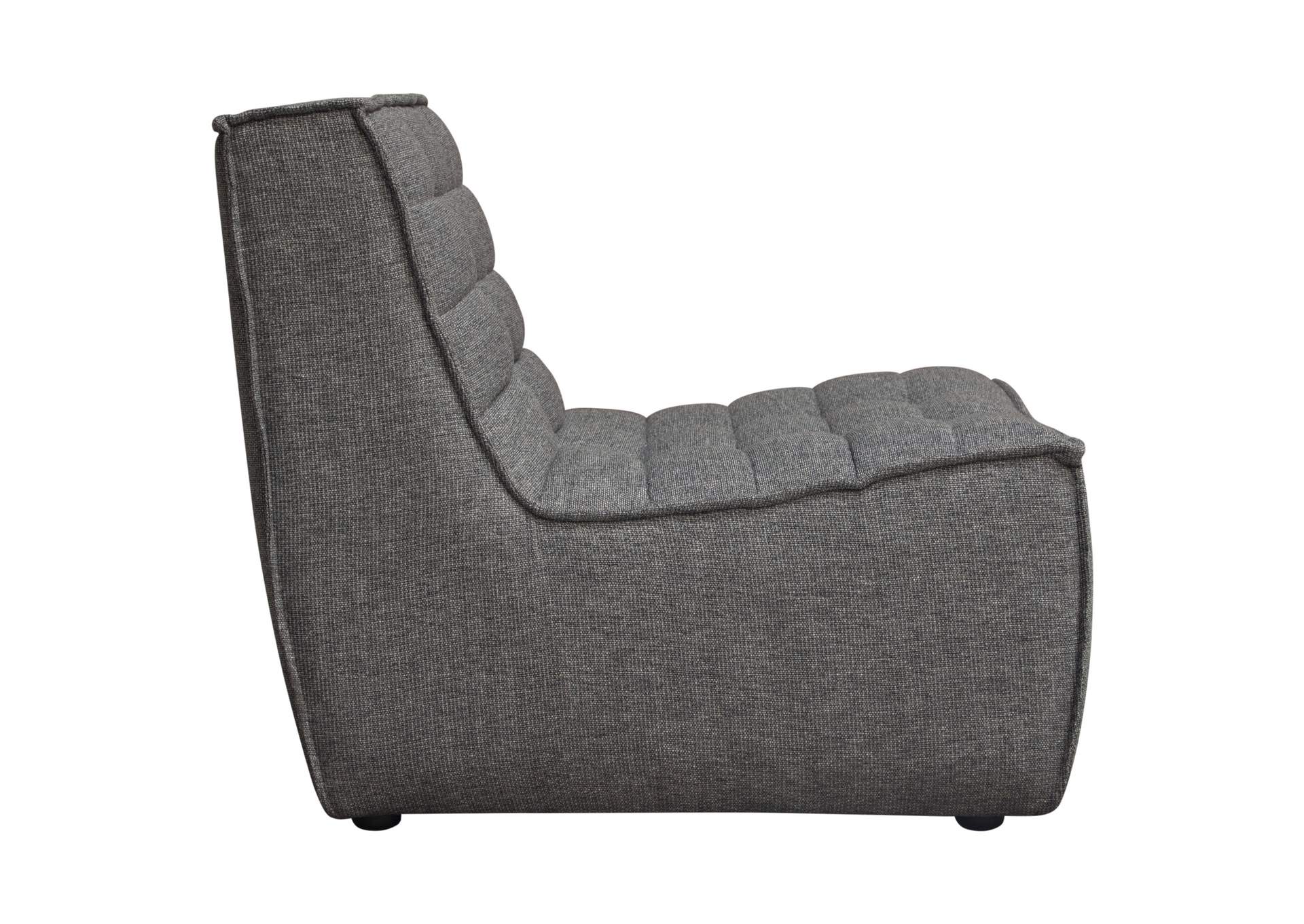 Marshall Scooped Seat Armless Chair in Grey Fabric by Diamond Sofa,Diamond Sofa