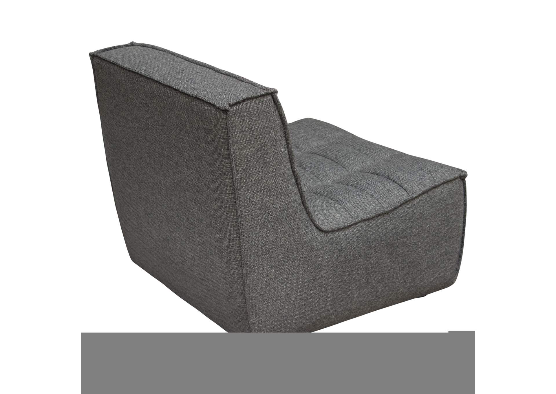 Marshall Scooped Seat Armless Chair in Grey Fabric by Diamond Sofa,Diamond Sofa