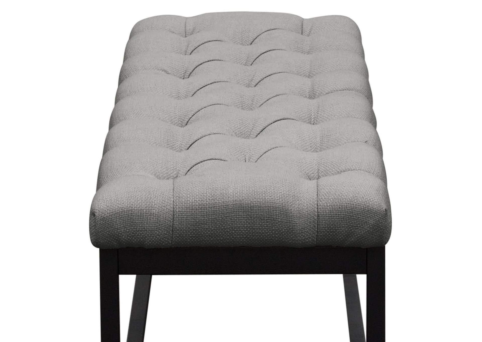 Mateo Black Powder Coat Metal Small Linen Tufted Bench by Diamond Sofa - Grey,Diamond Sofa