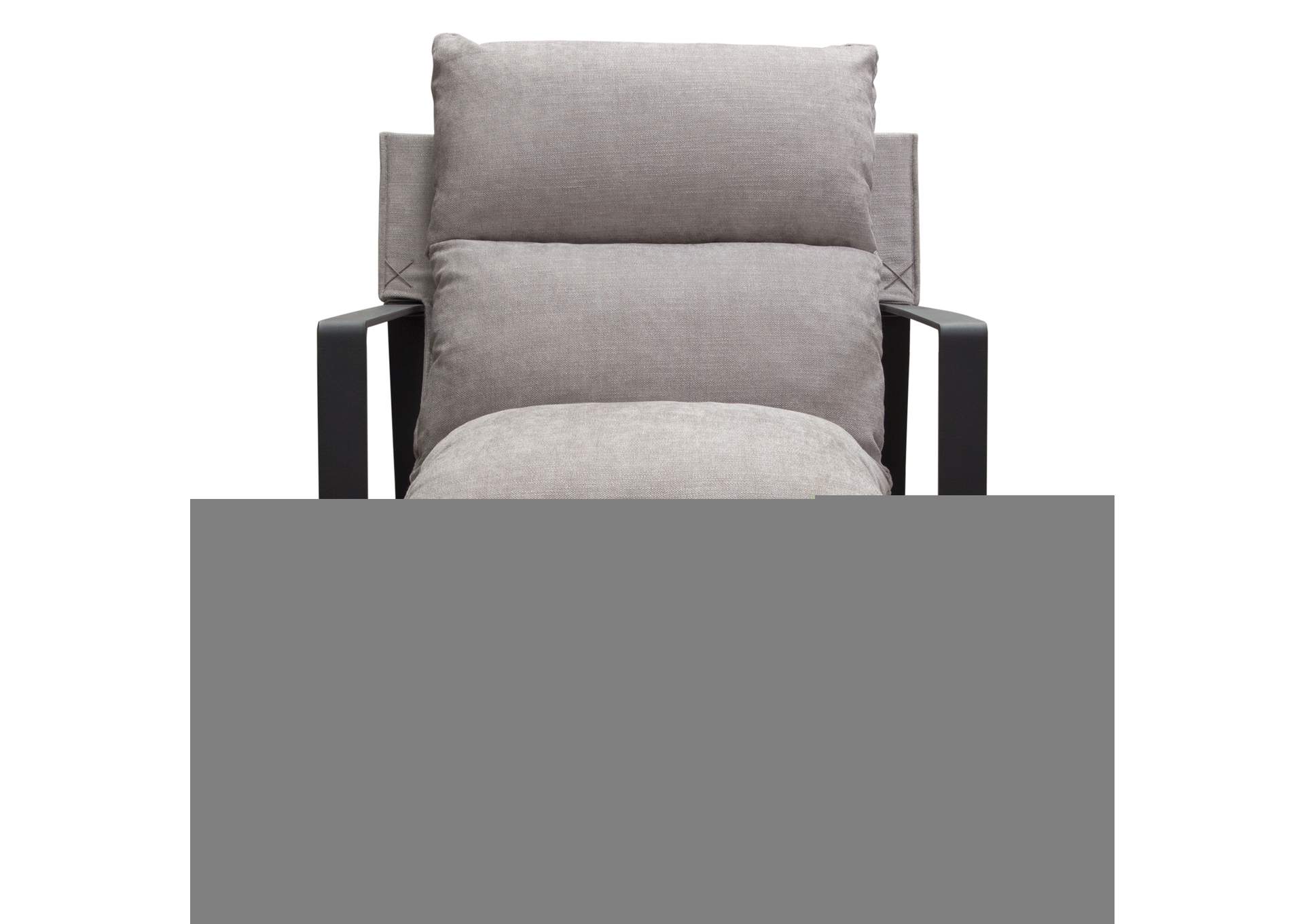 Miller Sling Accent Chair in Grey Fabric w/ Black Powder Coated Metal Frame by Diamond Sofa,Diamond Sofa