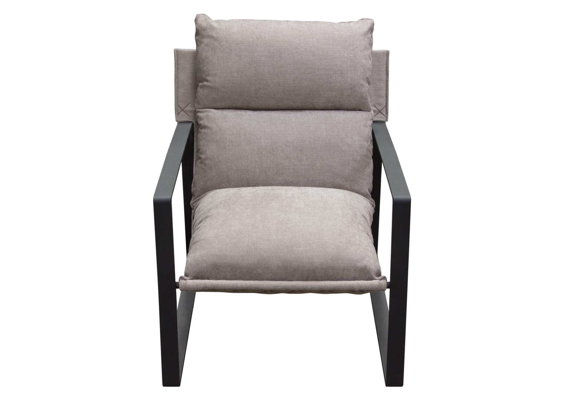 Miller Sling Accent Chair in Grey Fabric w/ Black Powder Coated Metal Frame by Diamond Sofa,Diamond Sofa