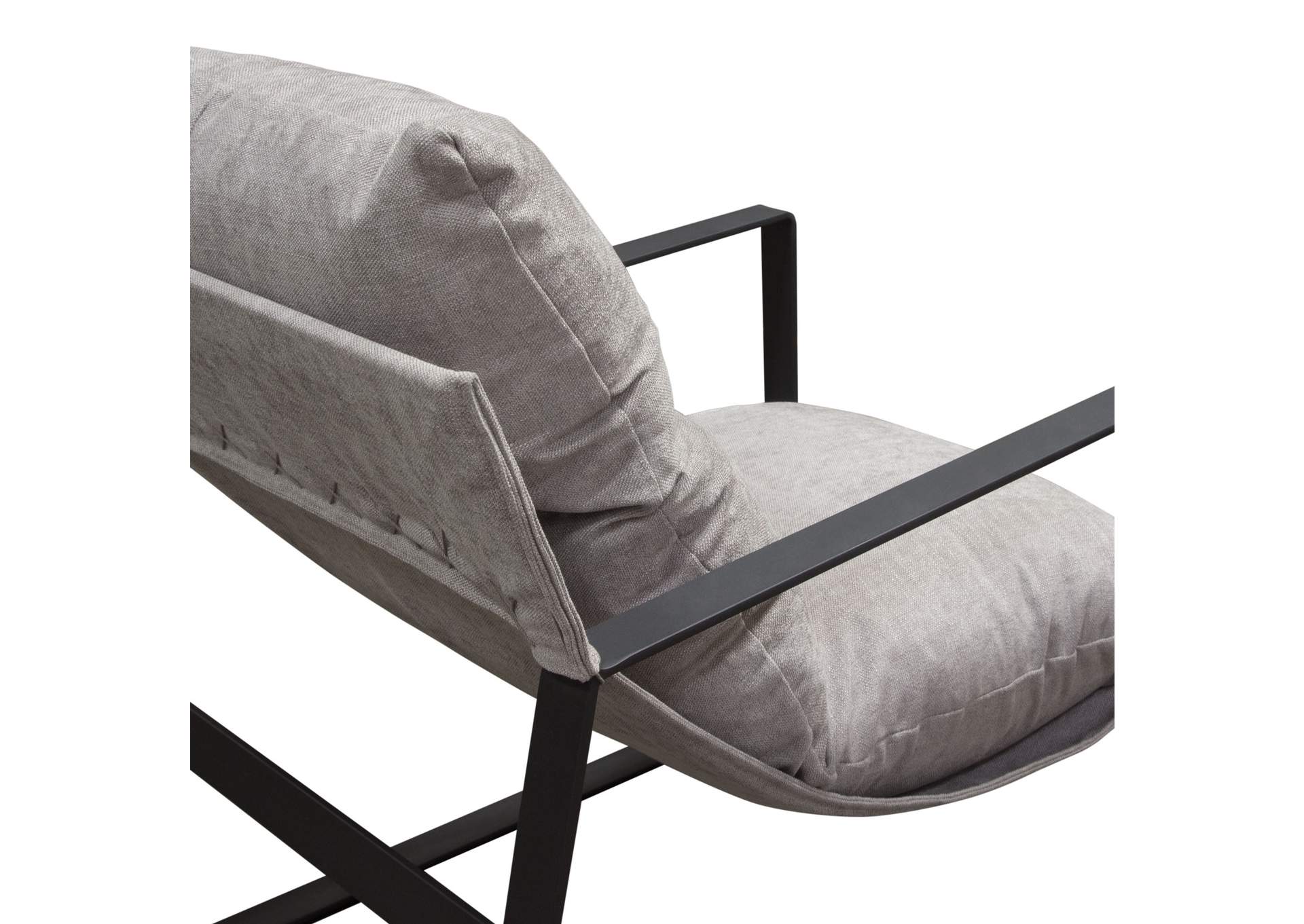 Miller Sling Accent Chair in Grey Fabric w/ Black Powder Coated Metal Frame by Diamond Sofa,Diamond Sofa