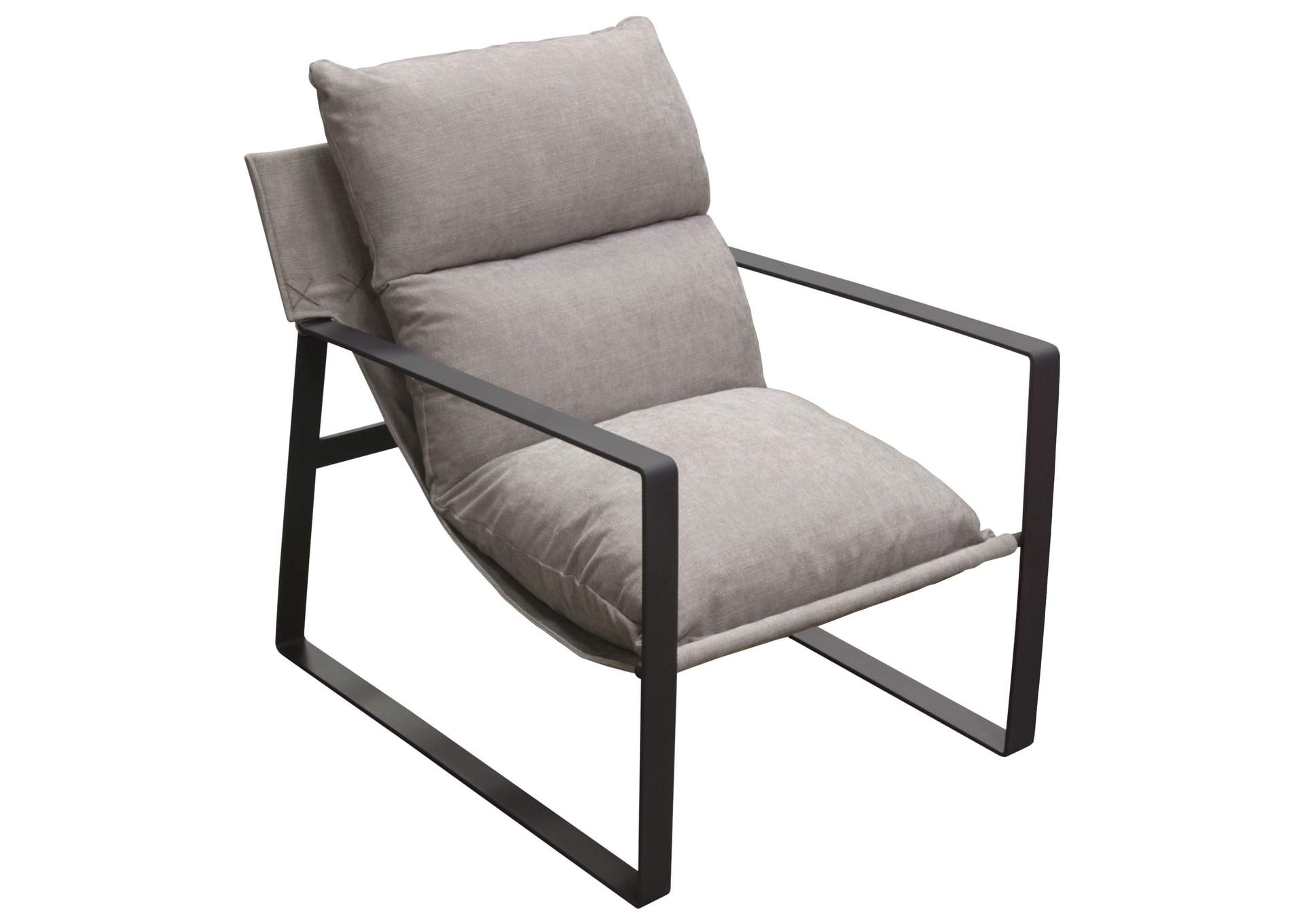 Miller Sling Accent Chair in Grey Fabric w/ Black Powder Coated Metal Frame by Diamond Sofa,Diamond Sofa