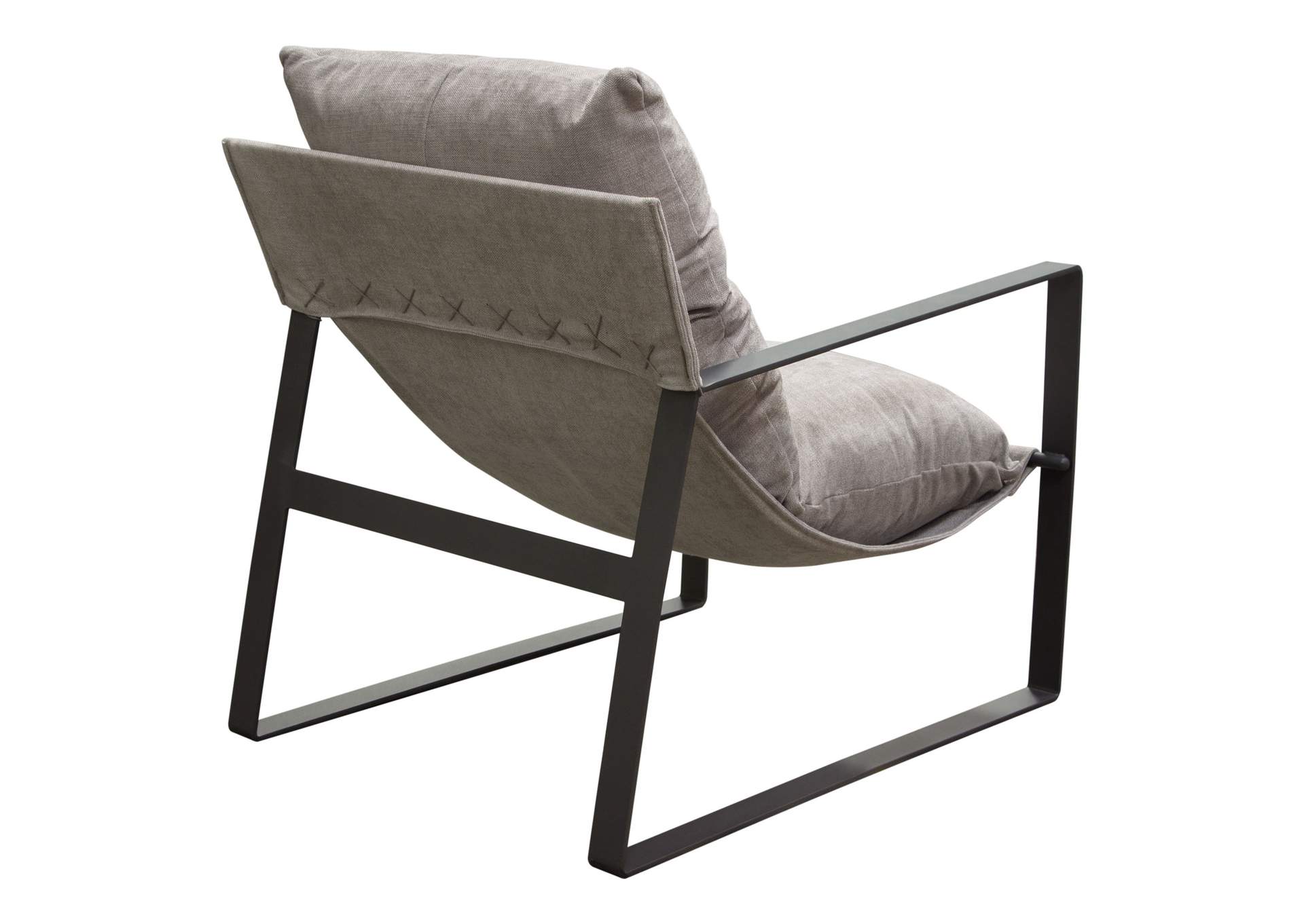 Miller Sling Accent Chair in Grey Fabric w/ Black Powder Coated Metal Frame by Diamond Sofa,Diamond Sofa