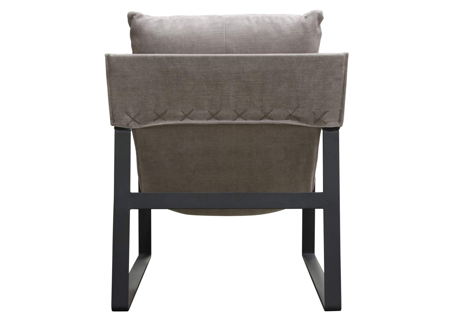 Miller Sling Accent Chair in Grey Fabric w/ Black Powder Coated Metal Frame by Diamond Sofa,Diamond Sofa