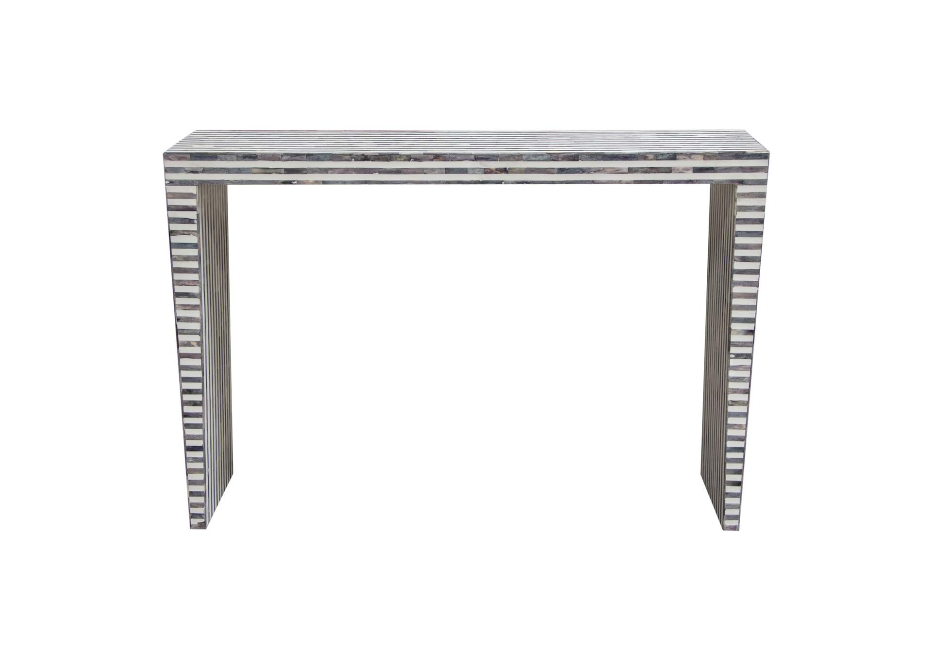 Mosaic Console Table w/ Bone Inlay in Linear Pattern by Diamond Sofa,Diamond Sofa