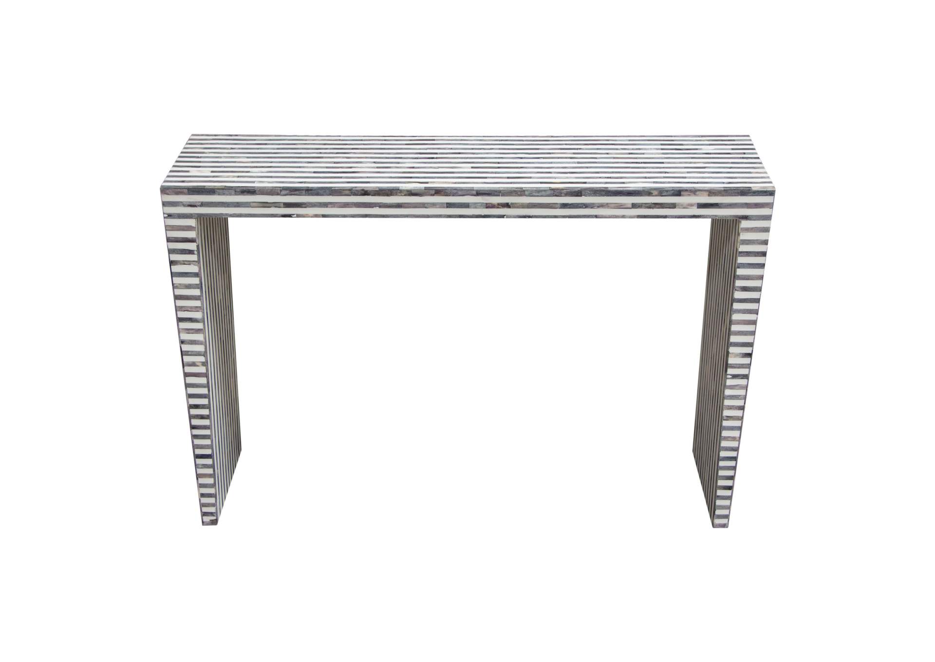 Mosaic Console Table w/ Bone Inlay in Linear Pattern by Diamond Sofa,Diamond Sofa