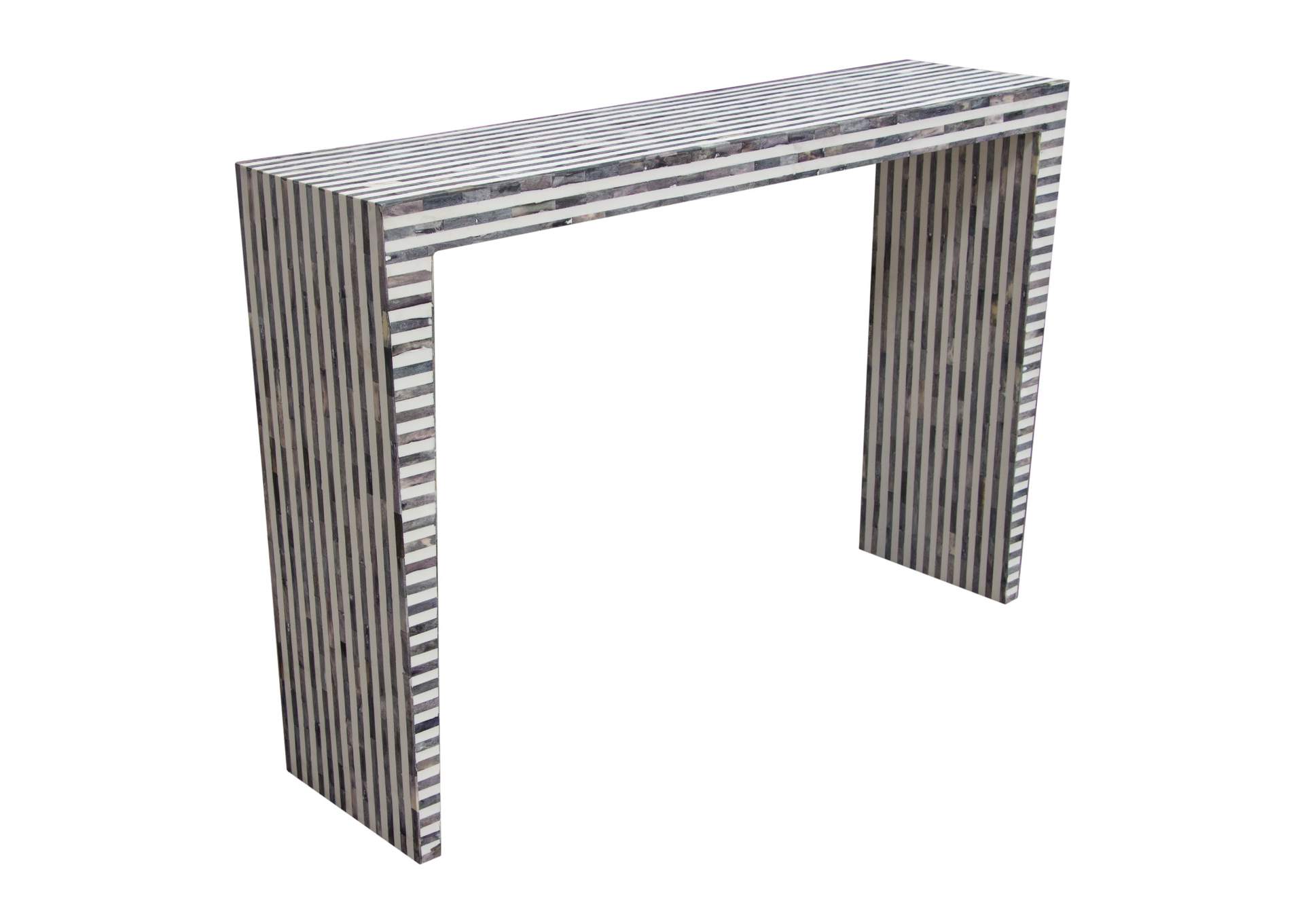 Mosaic Console Table w/ Bone Inlay in Linear Pattern by Diamond Sofa,Diamond Sofa