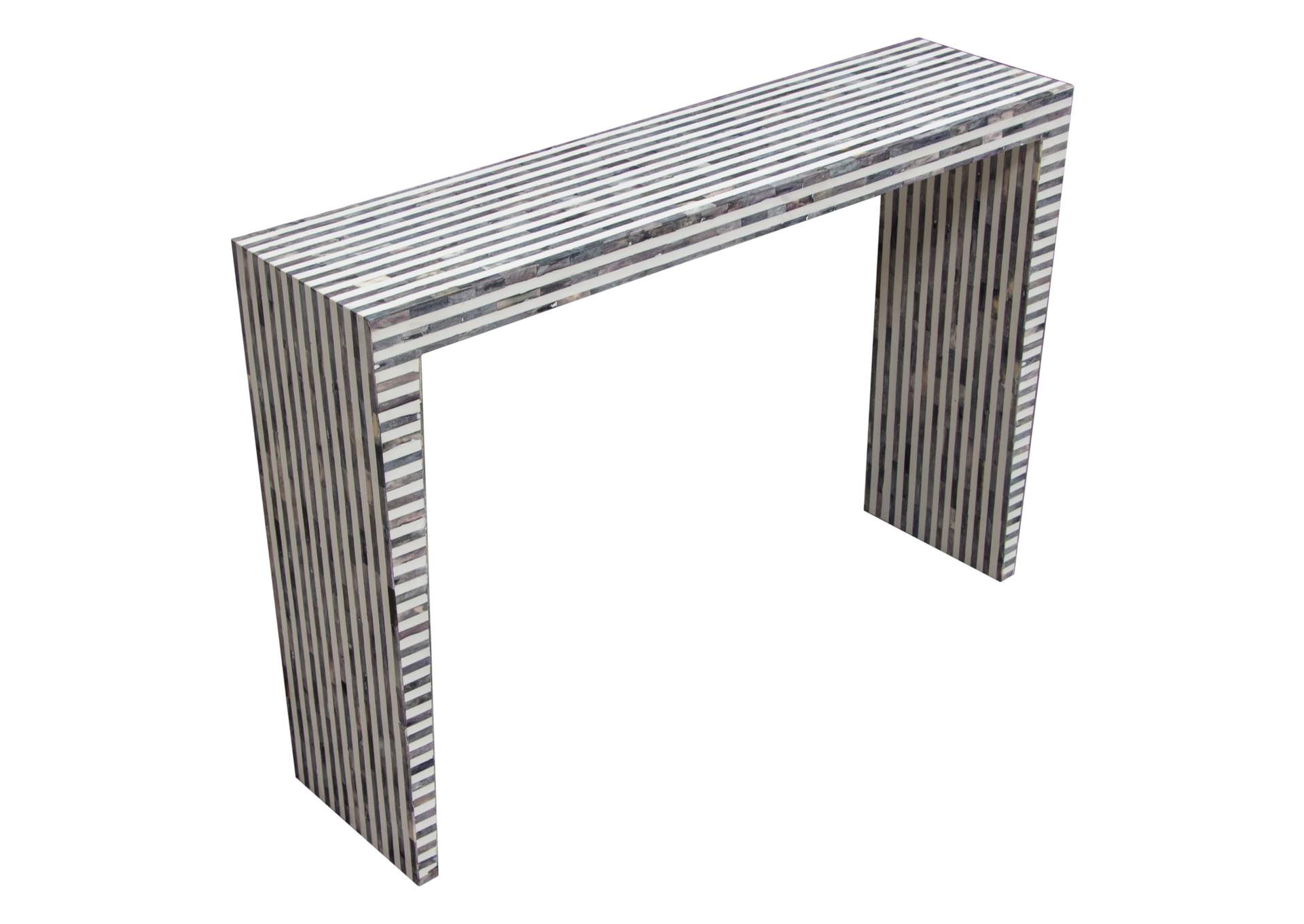 Mosaic Console Table w/ Bone Inlay in Linear Pattern by Diamond Sofa,Diamond Sofa