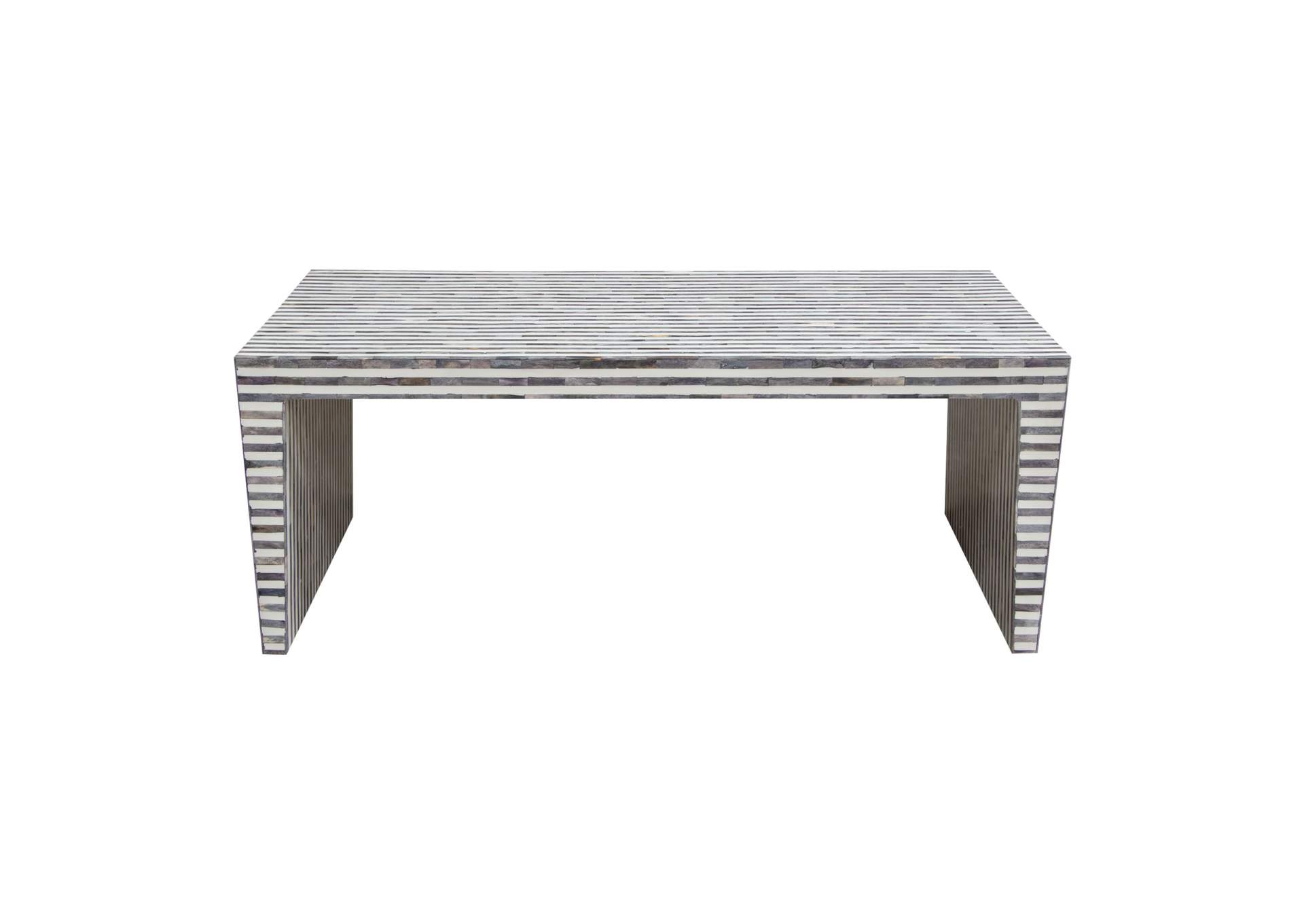 Mosaic Cocktail Table w/ Bone Inlay in Linear Pattern by Diamond Sofa,Diamond Sofa