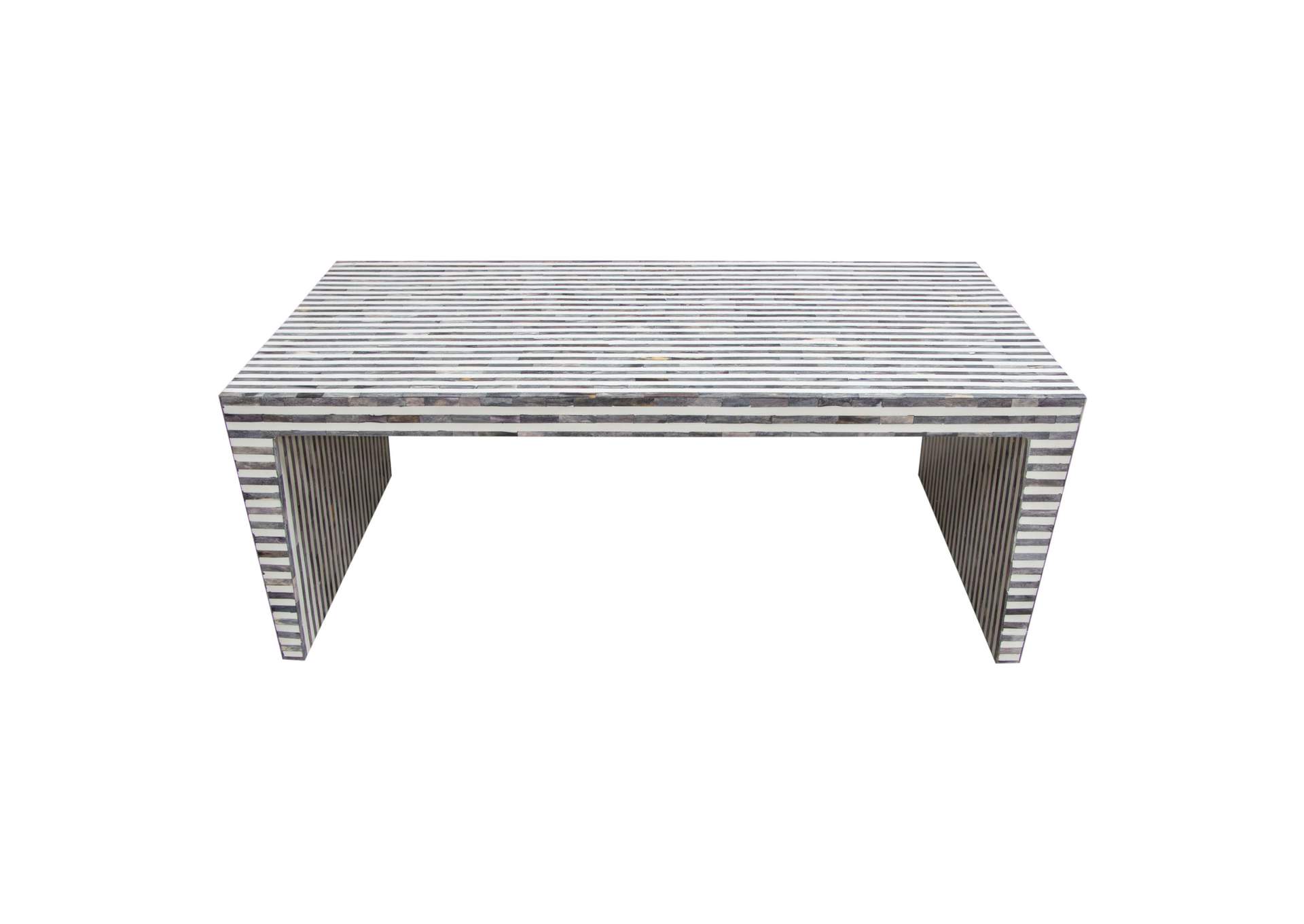 Mosaic Cocktail Table w/ Bone Inlay in Linear Pattern by Diamond Sofa,Diamond Sofa