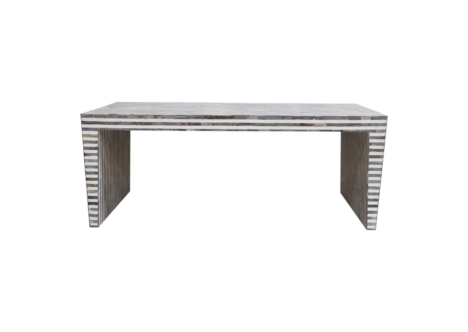 Mosaic Cocktail Table w/ Bone Inlay in Linear Pattern by Diamond Sofa,Diamond Sofa