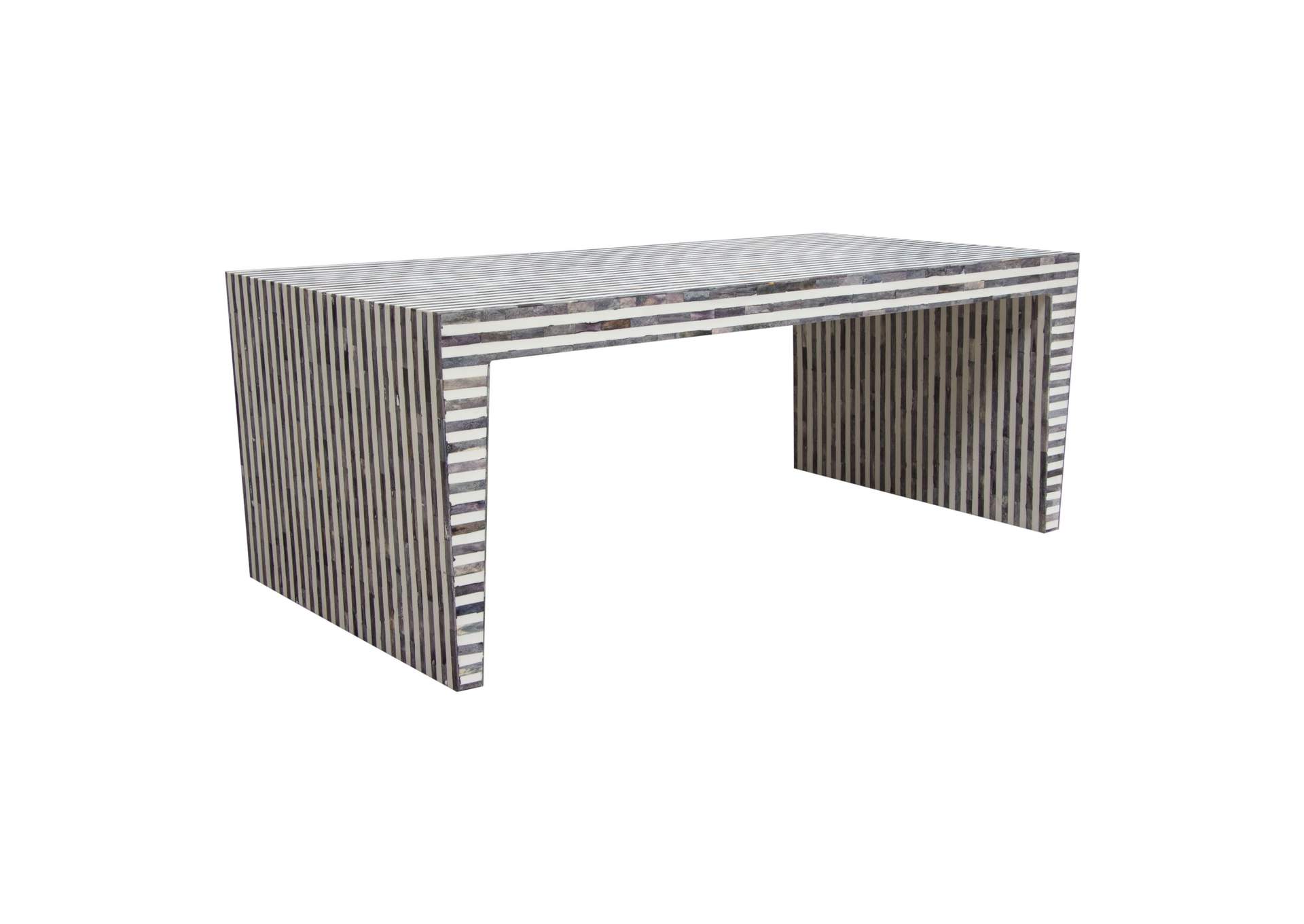 Mosaic Cocktail Table w/ Bone Inlay in Linear Pattern by Diamond Sofa,Diamond Sofa