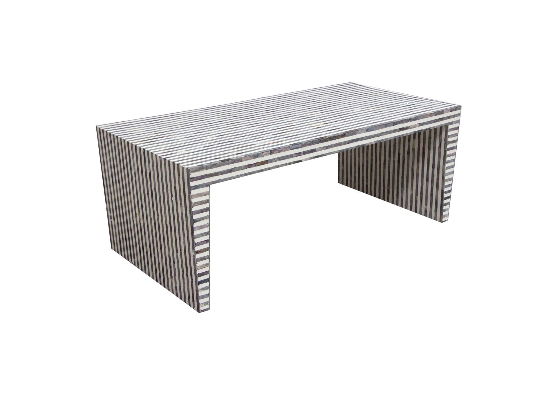 Mosaic Cocktail Table w/ Bone Inlay in Linear Pattern by Diamond Sofa,Diamond Sofa