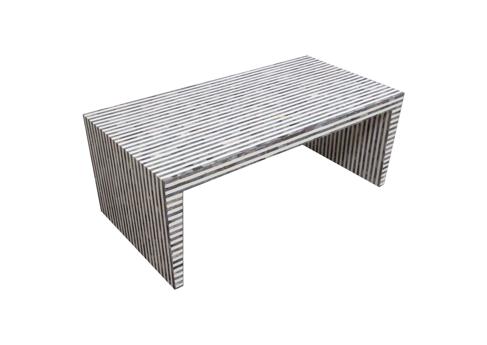 Mosaic Cocktail Table w/ Bone Inlay in Linear Pattern by Diamond Sofa,Diamond Sofa