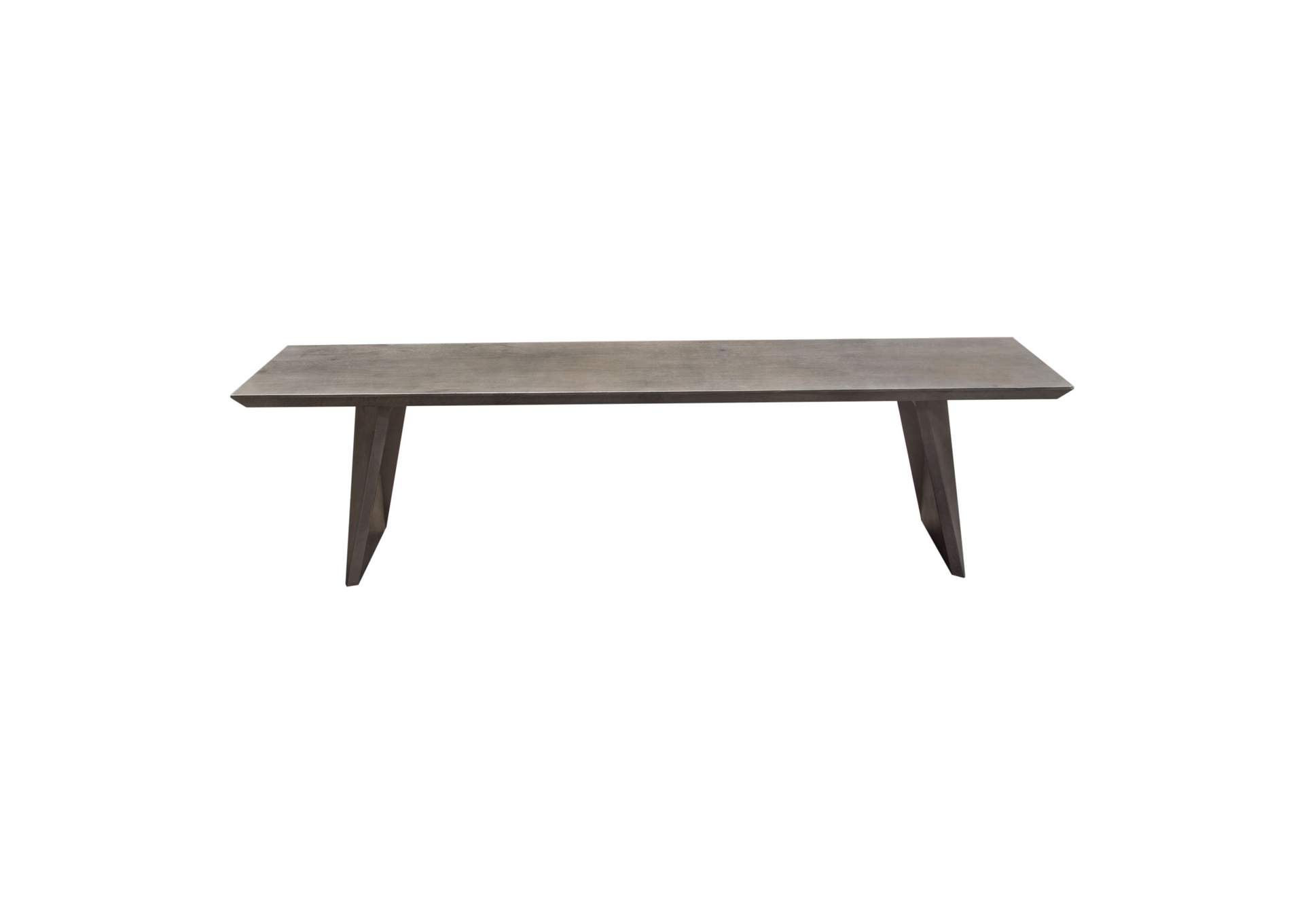 Motion Solid Mango Wood Dining/Accent Bench in Smoke Grey Finish w/ Silver Metal Inlay by Diamond Sofa,Diamond Sofa