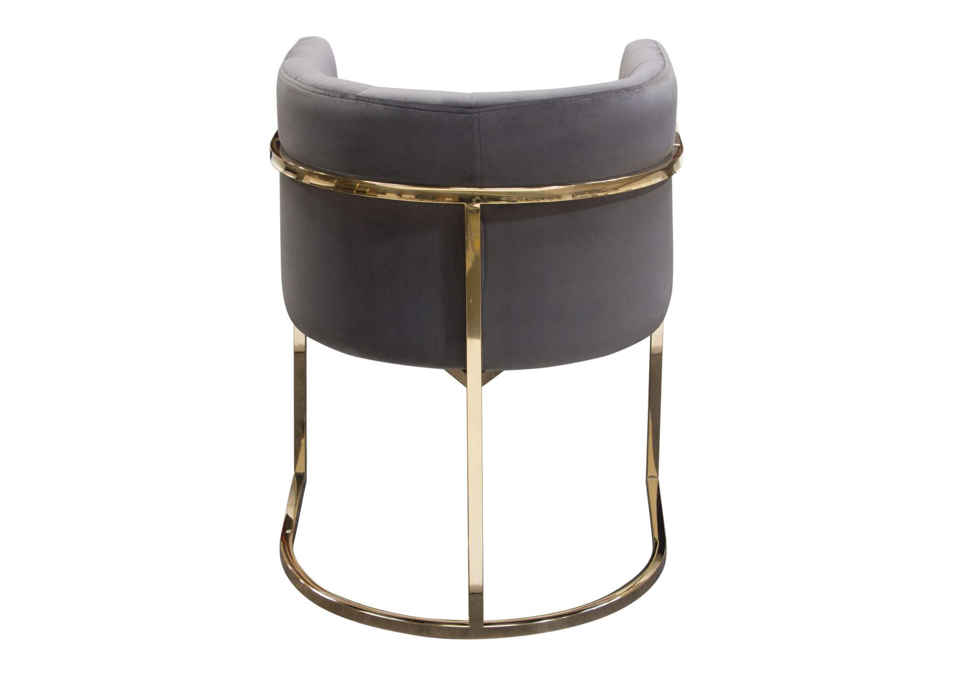 Pandora Dining Chair in Grey Velvet with Polished Gold Frame by Diamond Sofa,Diamond Sofa