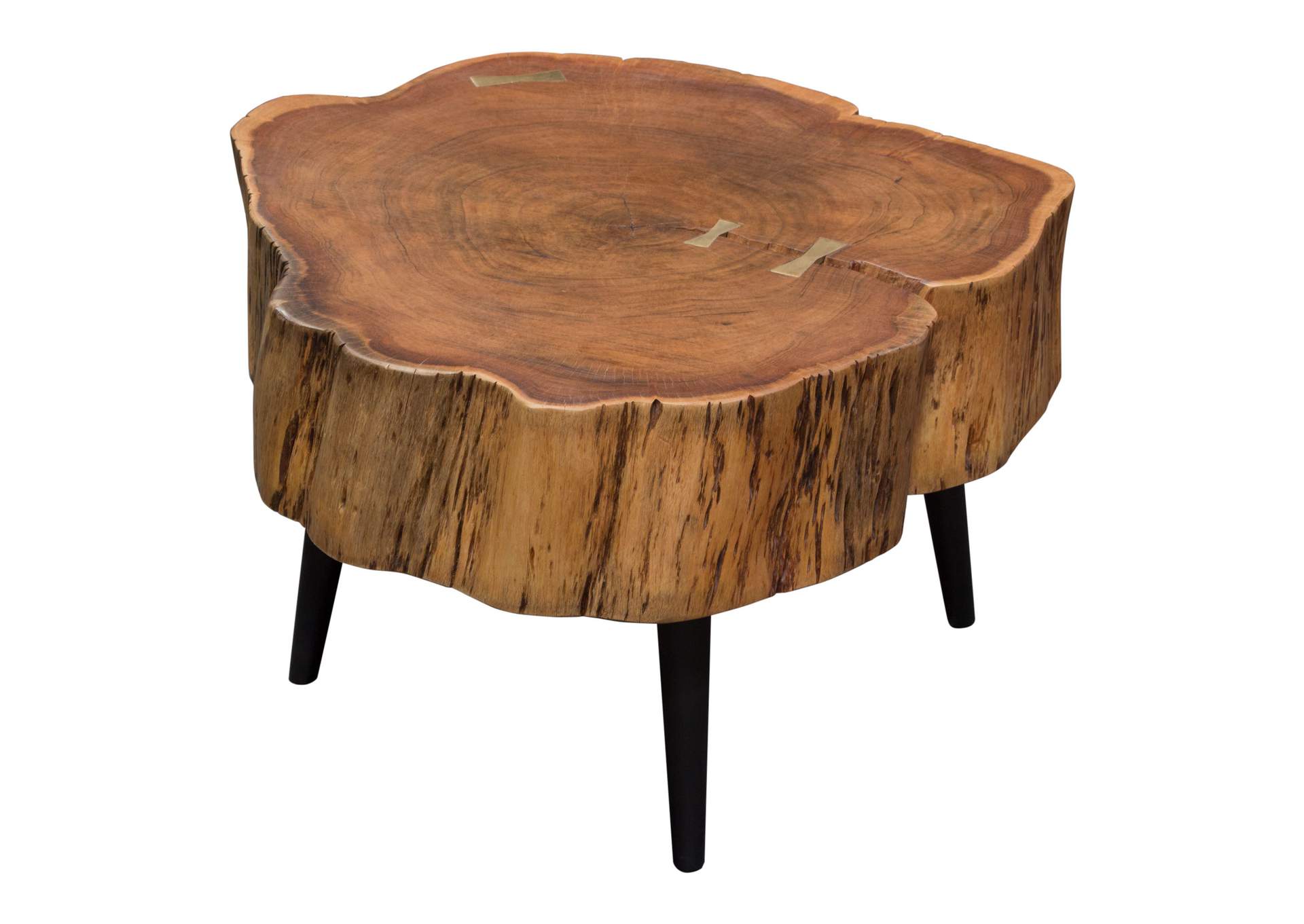 Panorama Natural Acacia One of a Kind Cocktail Table w/ Live Edge & Black Iron Legs by Diamond Sofa,Diamond Sofa