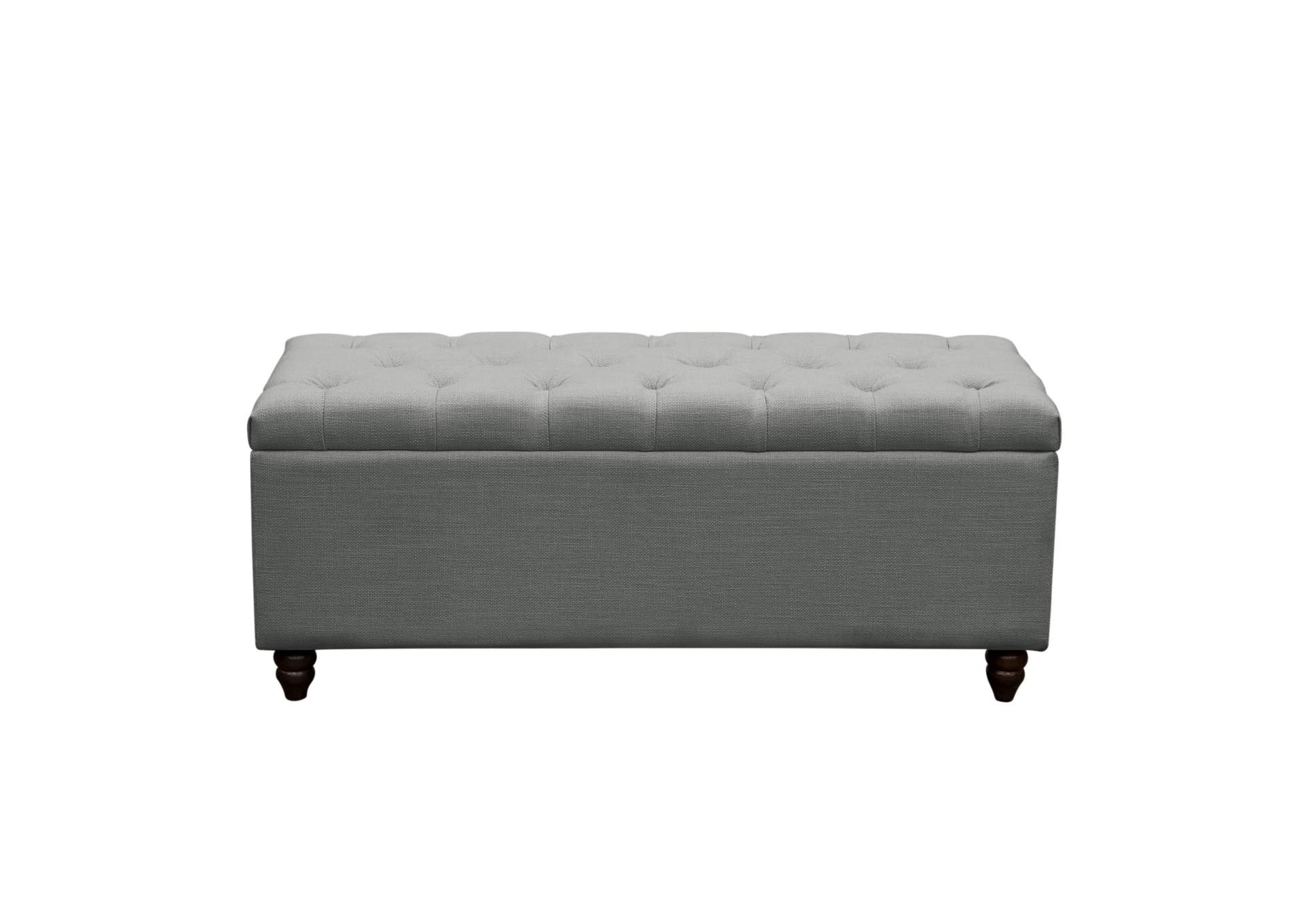 Park Ave Tufted Lift-Top Storage Trunk by Diamond Sofa - Grey Linen,Diamond Sofa